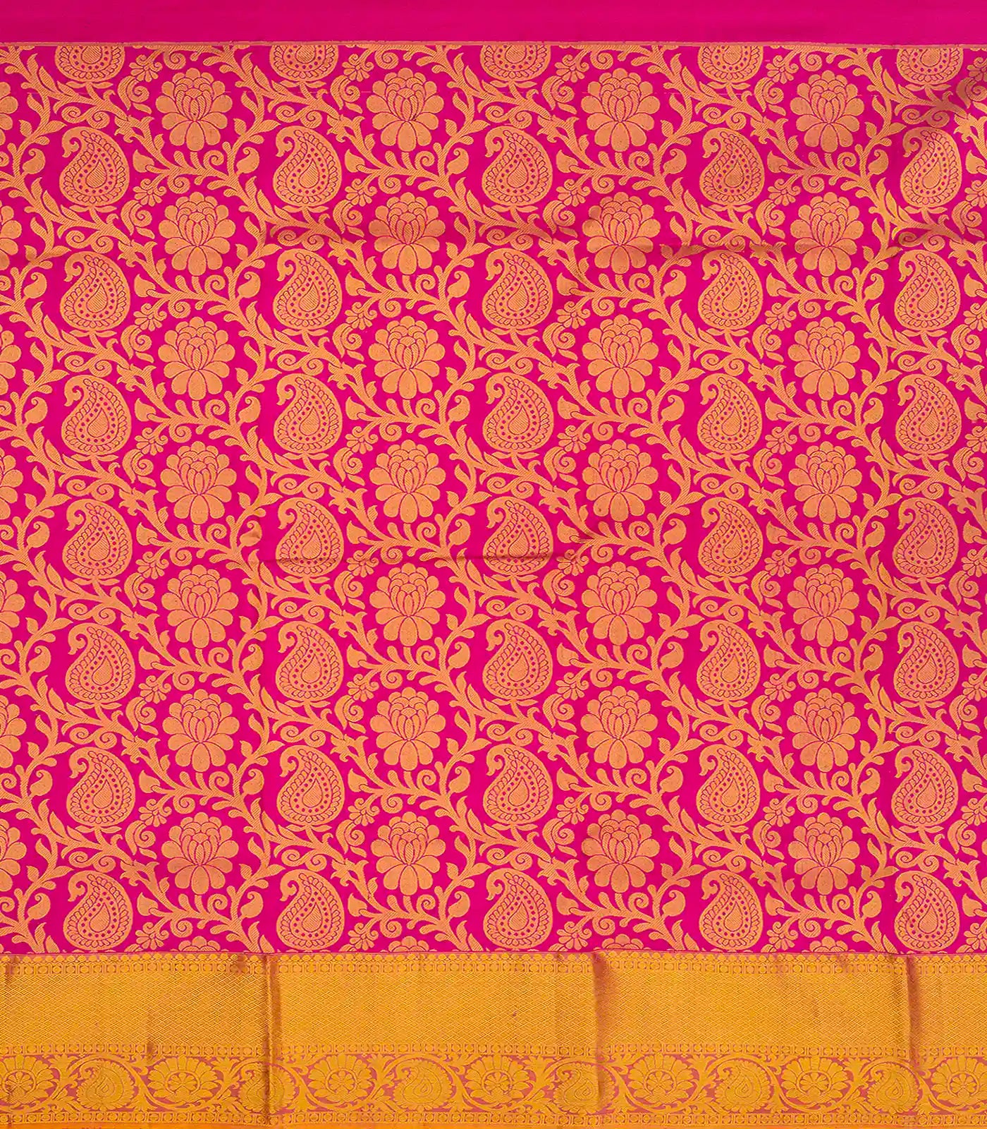 RmKV Pink Handloom Silk Pavadai Material With Mango Motifs-Pink - view 2