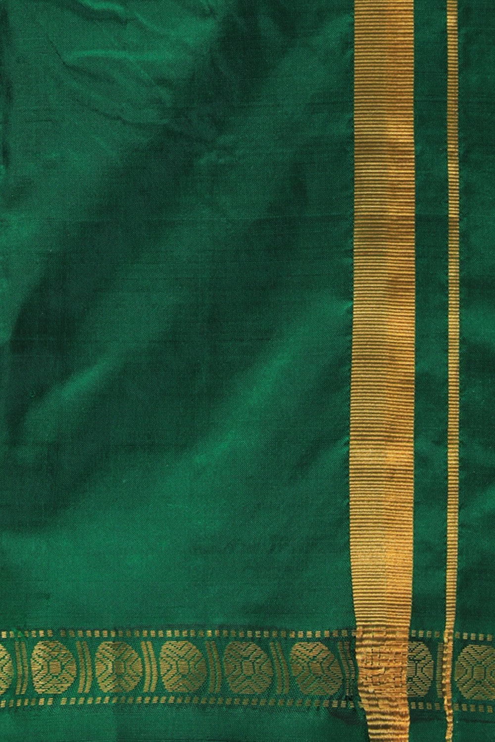 Kalanjali Kanchi Silk Green Dhoti With Kanduva (8 X 4) - view 2