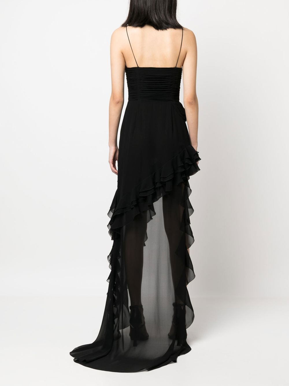 Alessandra Rich Ruffles detail silk georgette evening dress - view 3