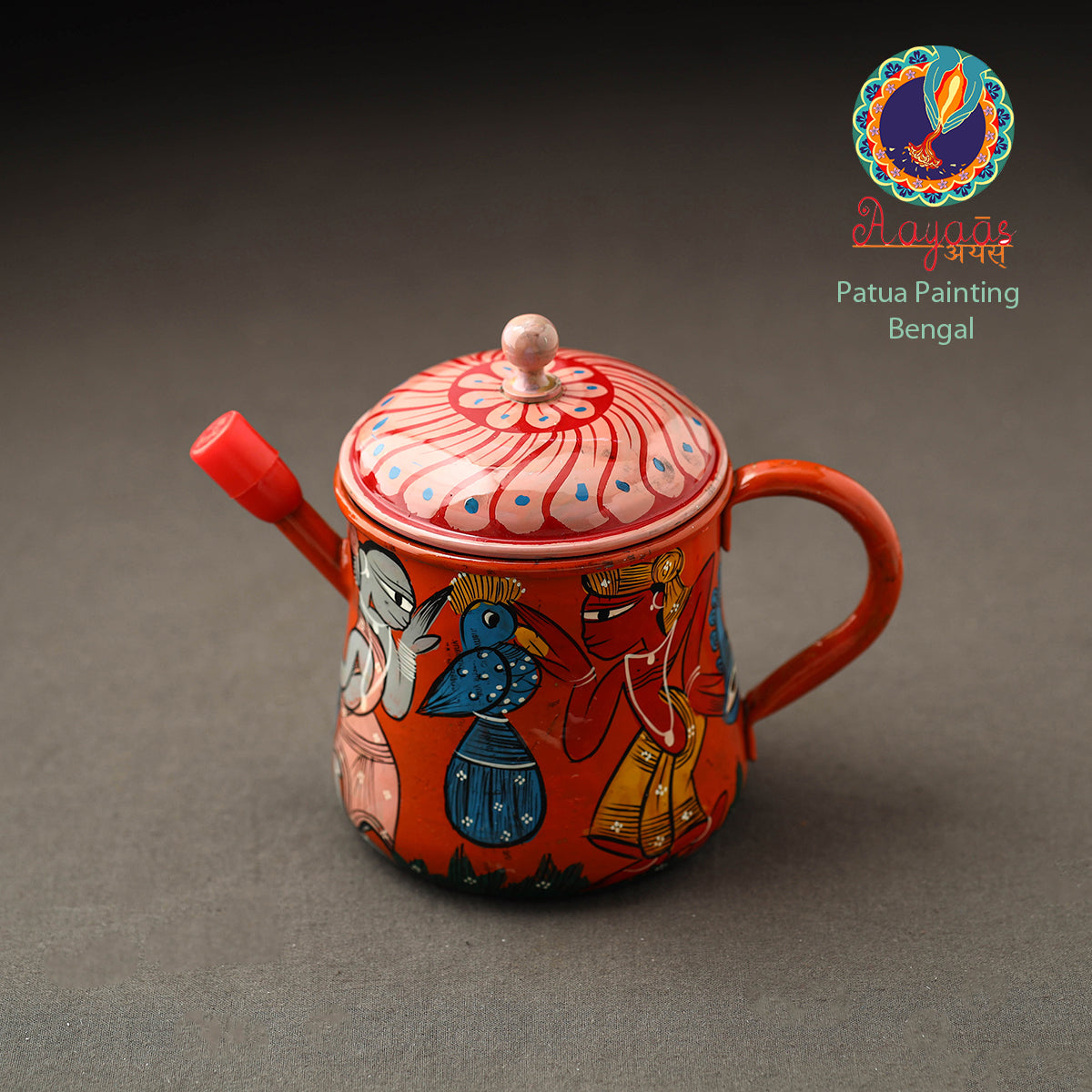 AAYAAS Bengal Patua Handpainted Stainless Steel Oil Dispenser 38