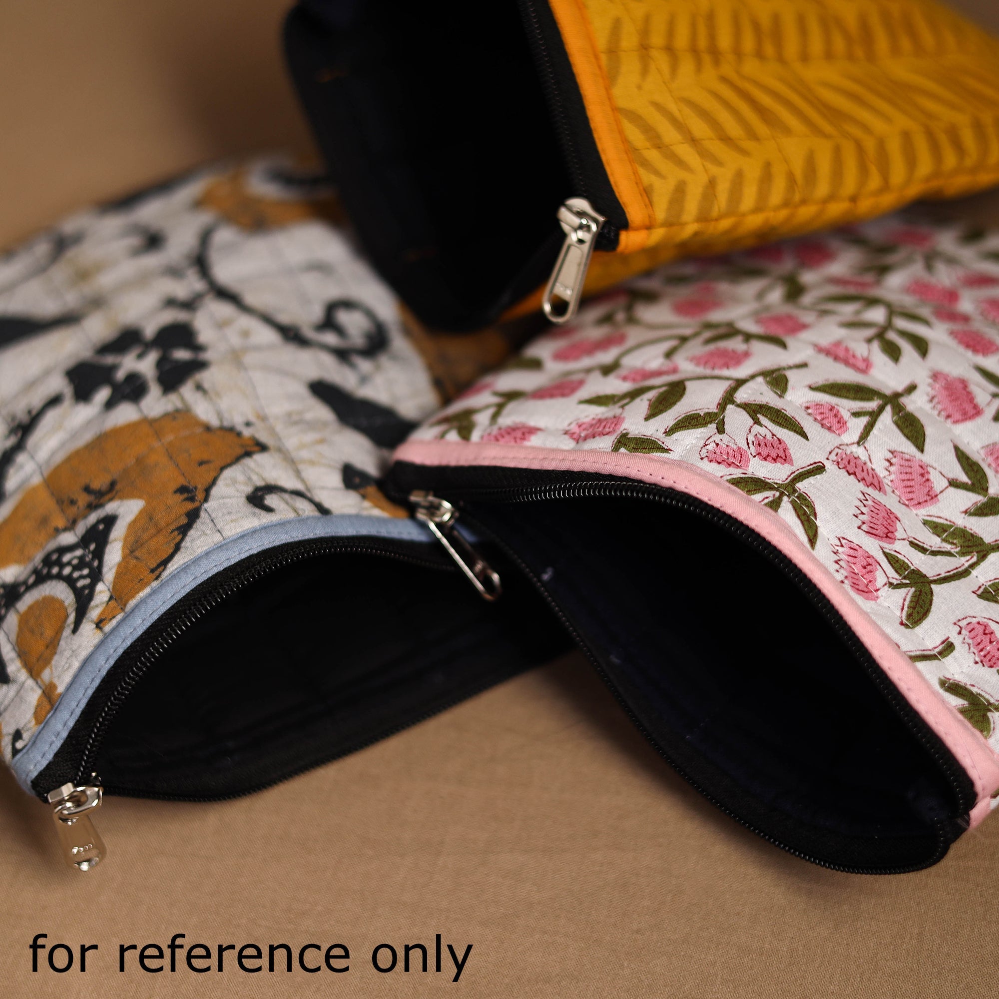 NOORI BAZAR Brown - Handmade Quilted Cotton Utility Pouch 07 - view 3