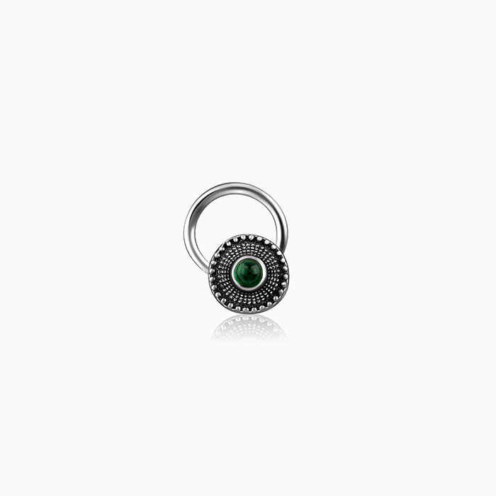 GIVA Jewellery Oxidised Silver Bottle Green Nose Pin