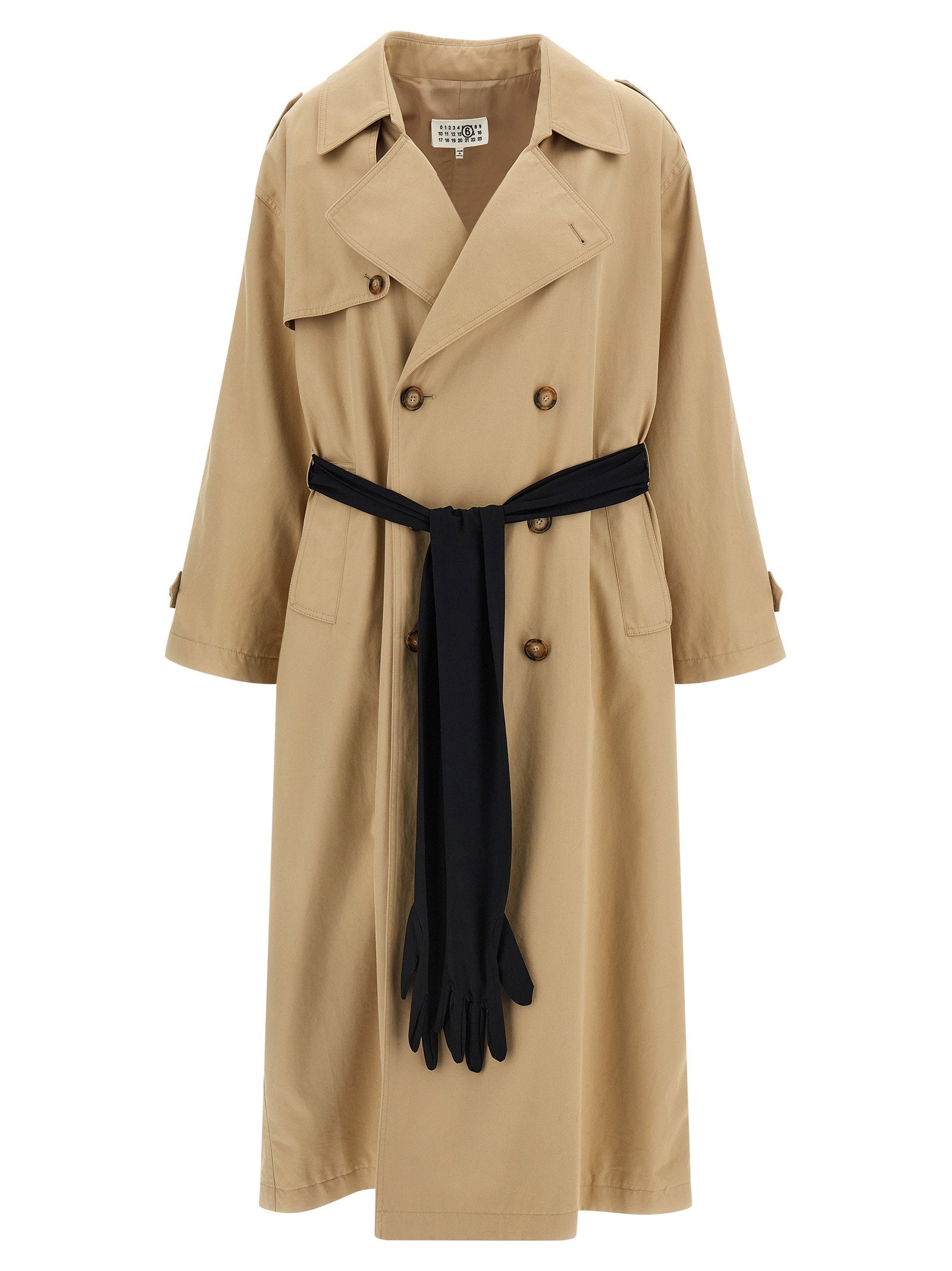 Mm6 Maison Margiela Trench Coat With Gloves – 100% cotton