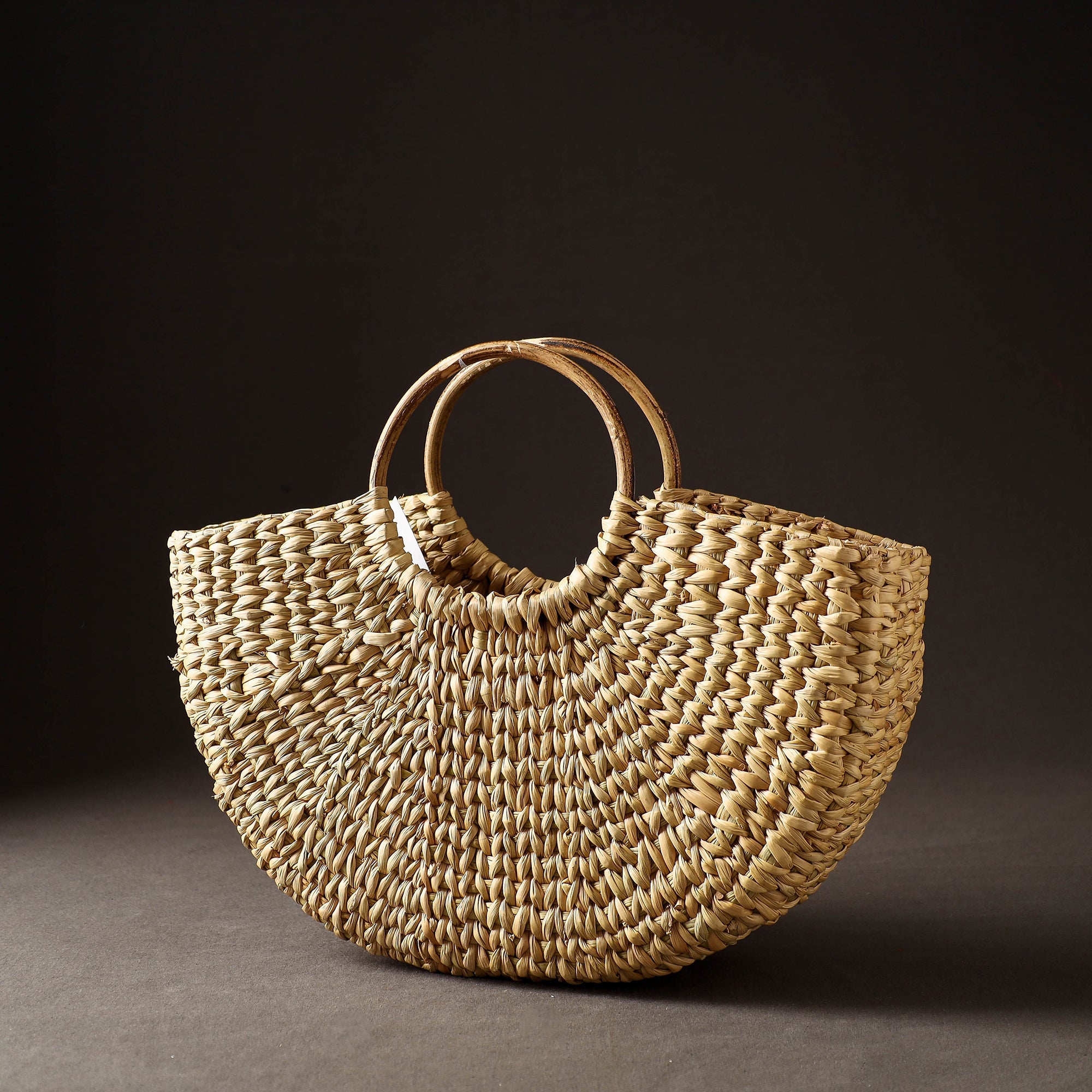 ITOKRI CRAFTS INITIATIVE Beige - Handcrafted Natural Water Reed Embroidered Hand Bag - view 4