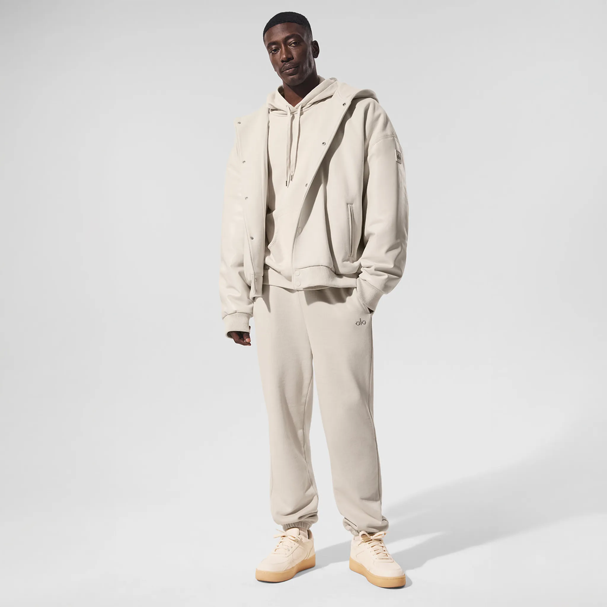 Alo Yoga Select Hooded Bone Bomber Jacket - view 3