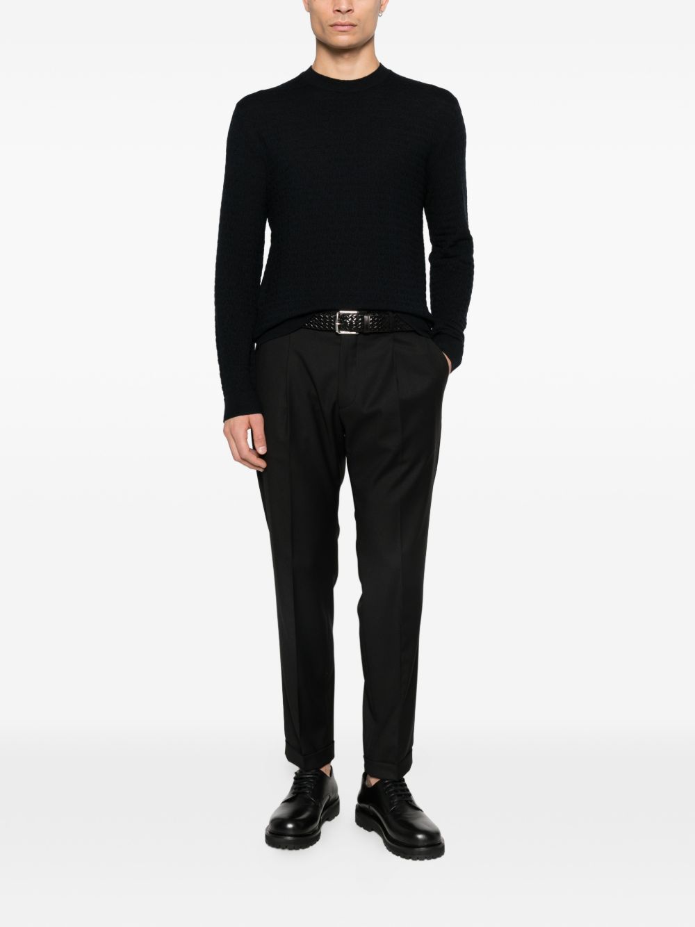 Emporio Armani Wool crewneck sweater – 100% Virgin Wool - view 2