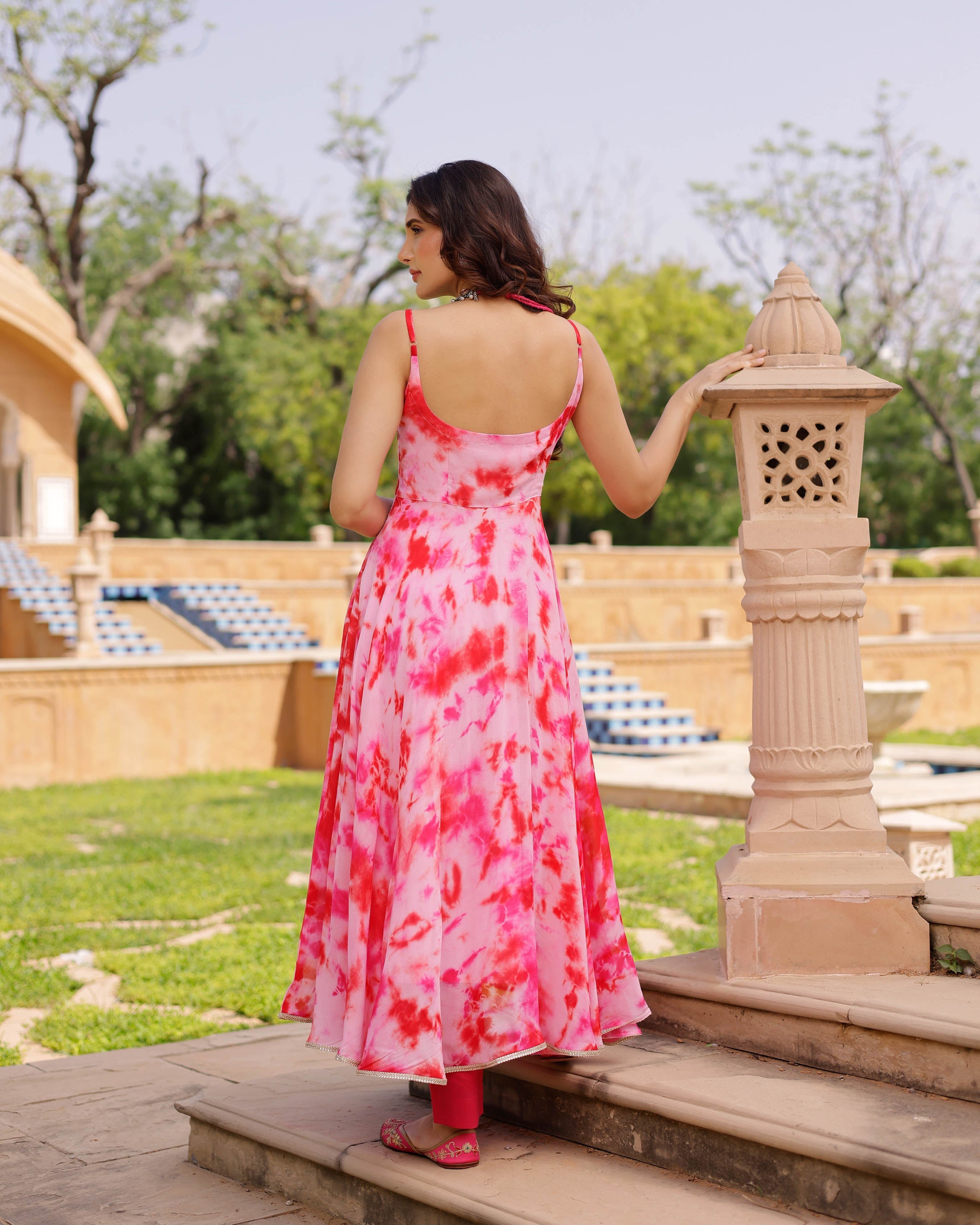 Aachho Rosie Georgette Tie & Dye Suit Set - view 6