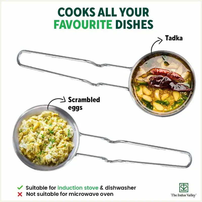 The Indus Valley TurboCuk Triply Stainless Steel Tadka Pan for Spice Seasoning/Heating, Premium Quality, 3 Layer Thick Body, 100% Toxin-free, Non-stic - view 12