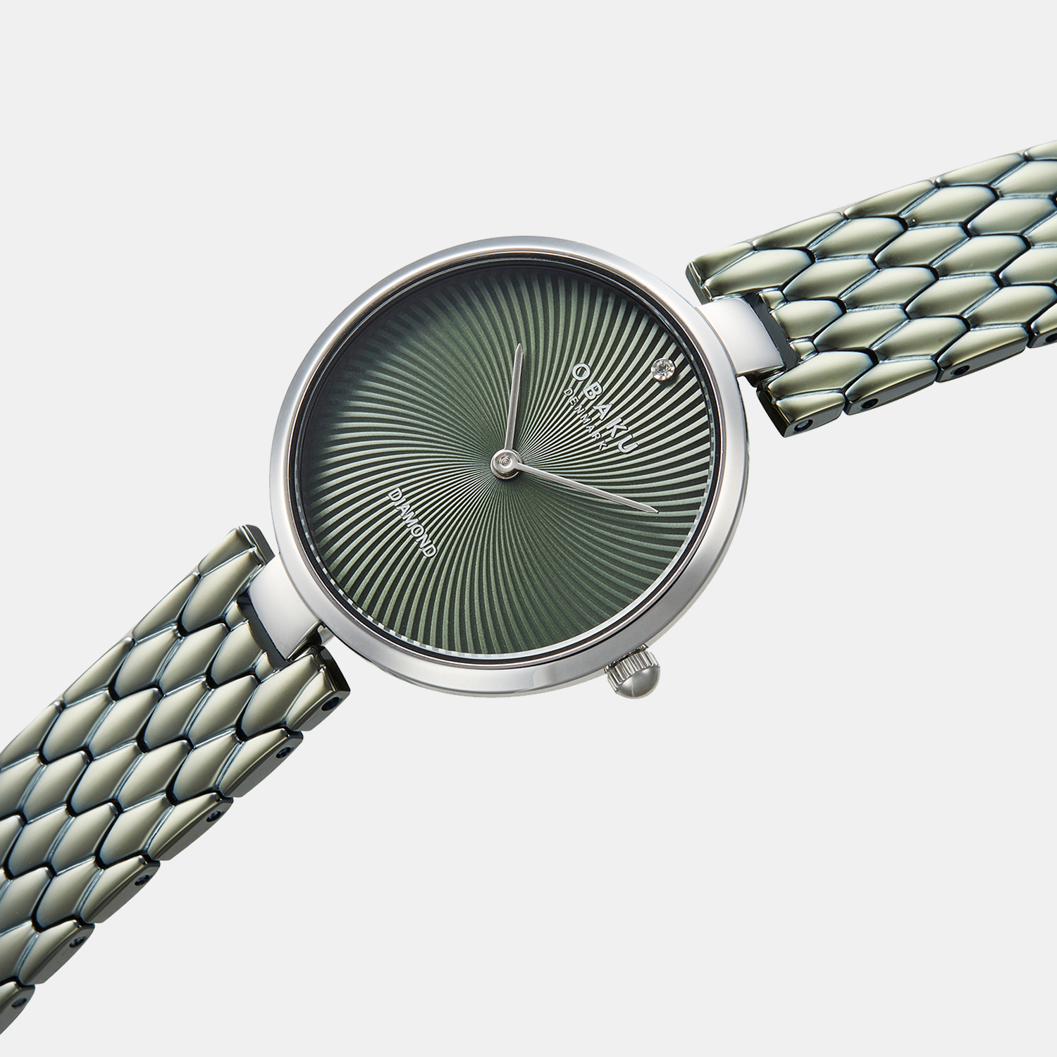 Obaku Diamant Forest Women Quartz Green Dial Analog Stainless Steel Watch V256LXCESE - view 2