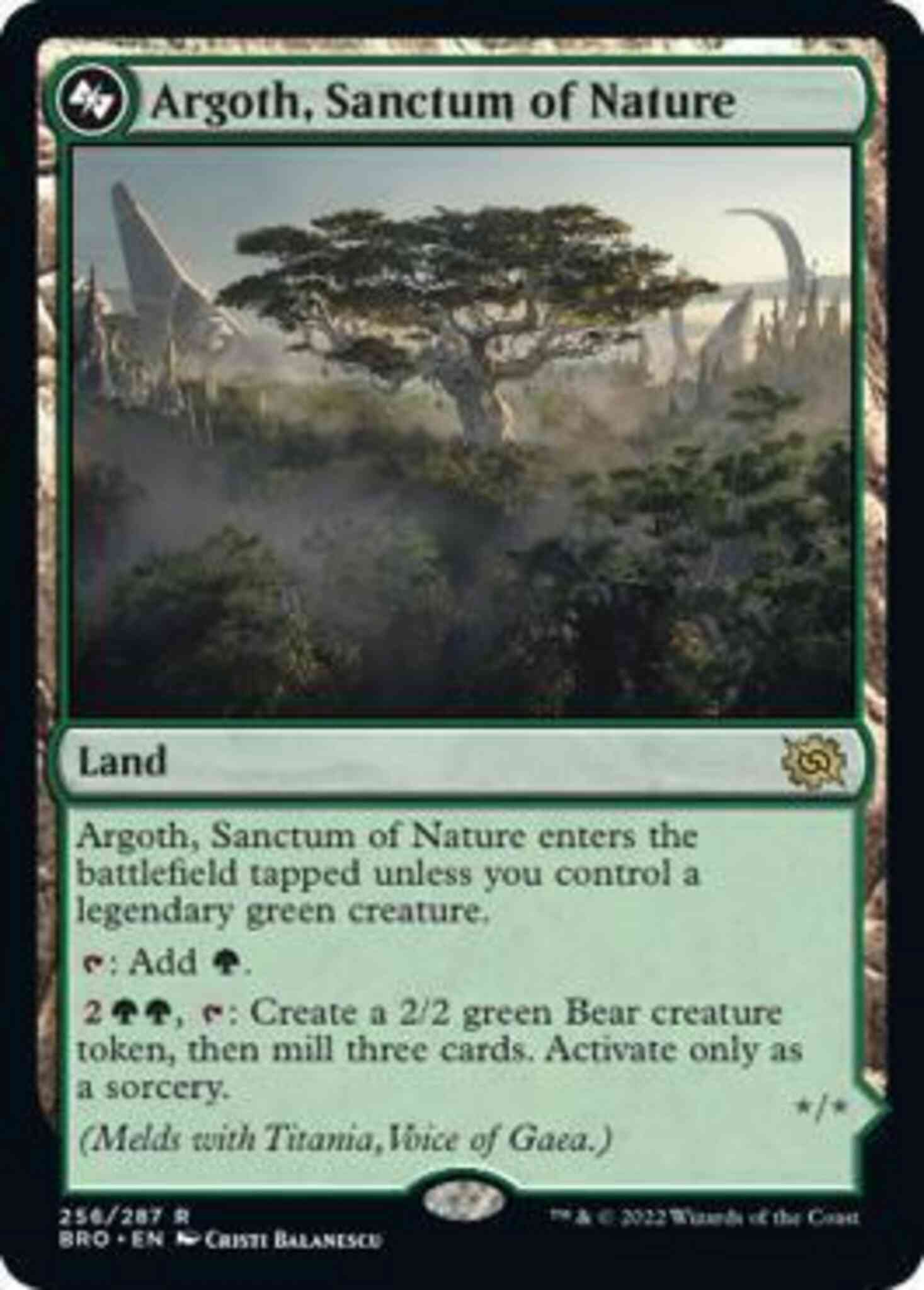 Magic Argoth, Sanctum of Nature // Titania, Gaea Incarnate [256a] [The Brothers' War] [Non-Foil]