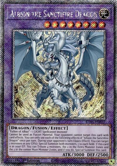 Yu-Gi-Oh! Albion the Sanctifire Dragon - RA05-EN037 - Platinum Secret Rare - 1st Edition