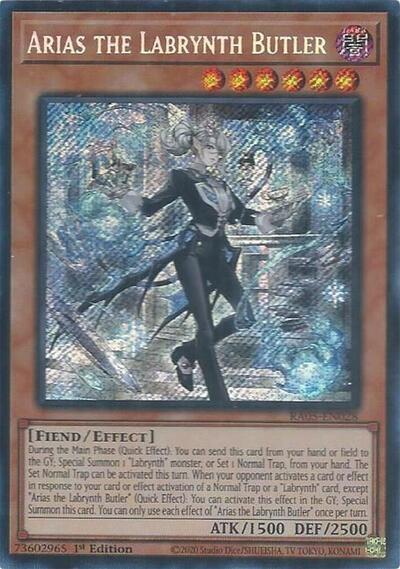 Yu-Gi-Oh! Arias the Labrynth Butler - RA05-EN028 - Secret Rare - 1st Edition