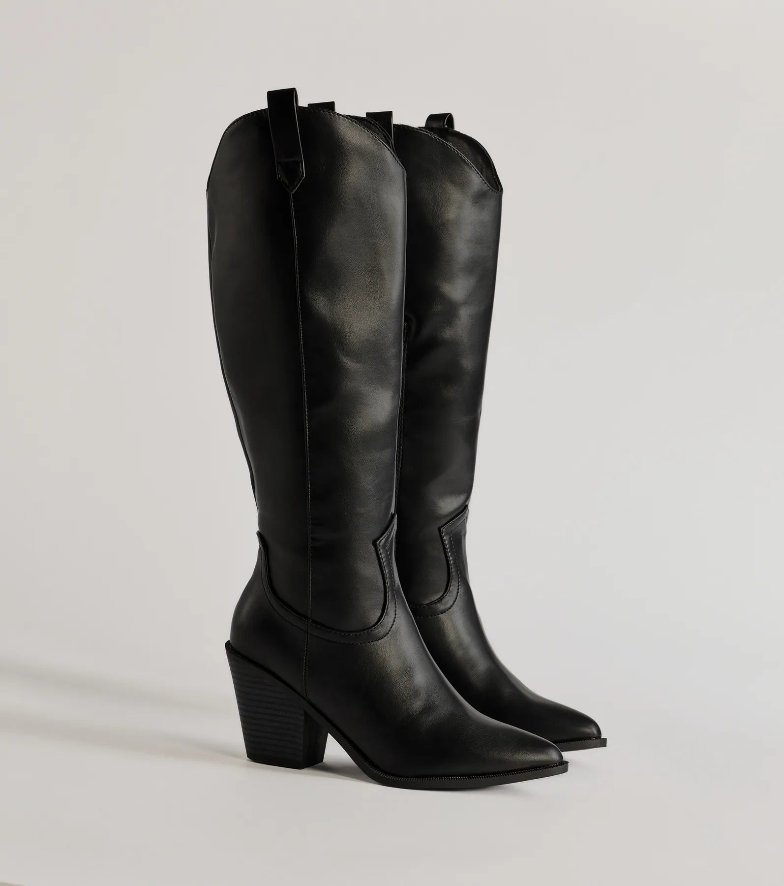Windsor Western Sleek Knee-High Block Heel Boots