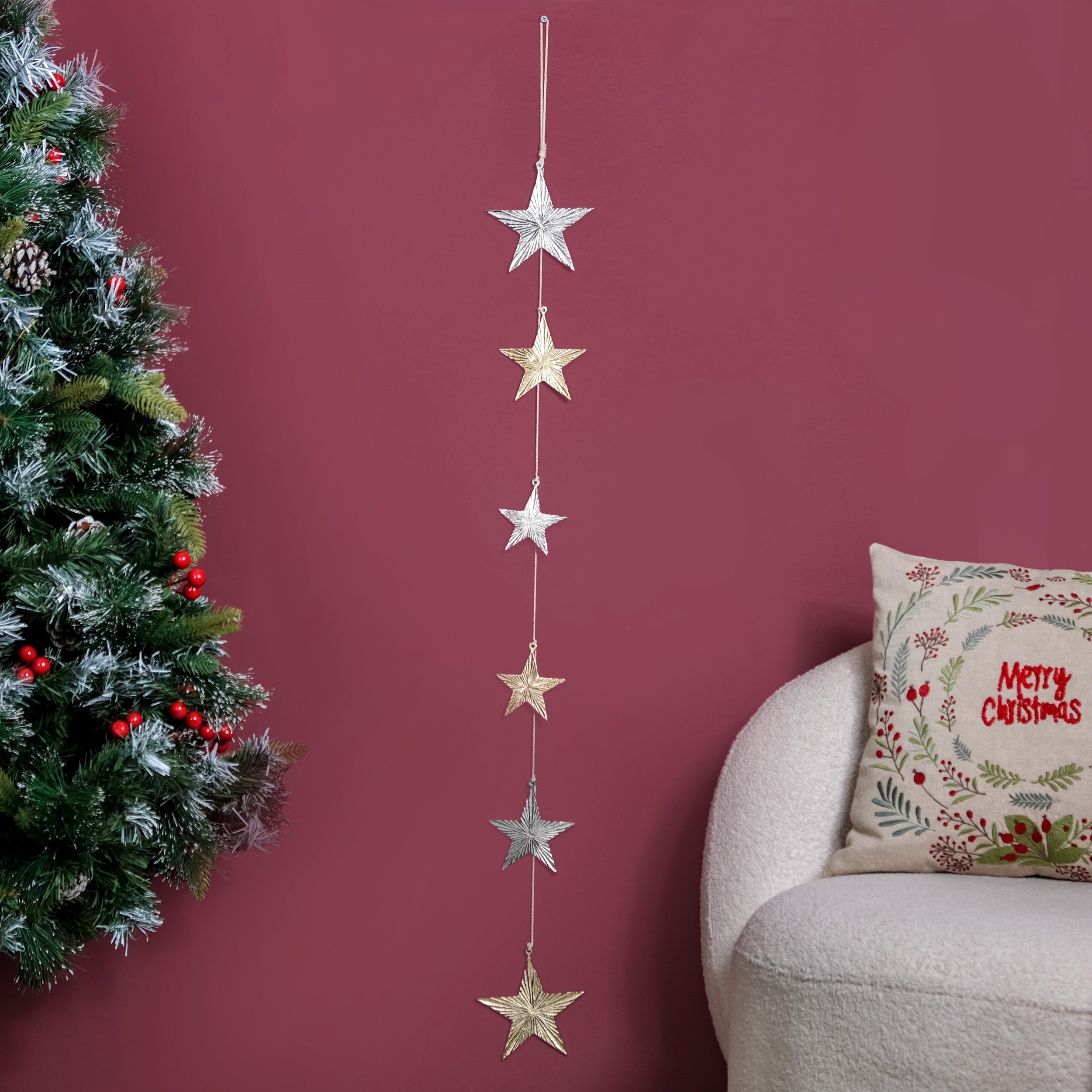 Nestasia Glam Festive Christmas Star Garland