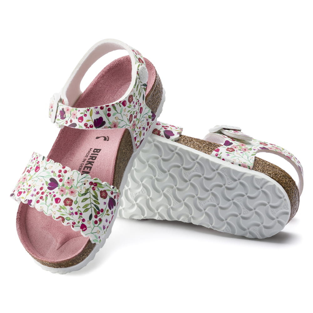 Birkenstock Mila Kids Birko-Flor – White White/Meadow Flowers White