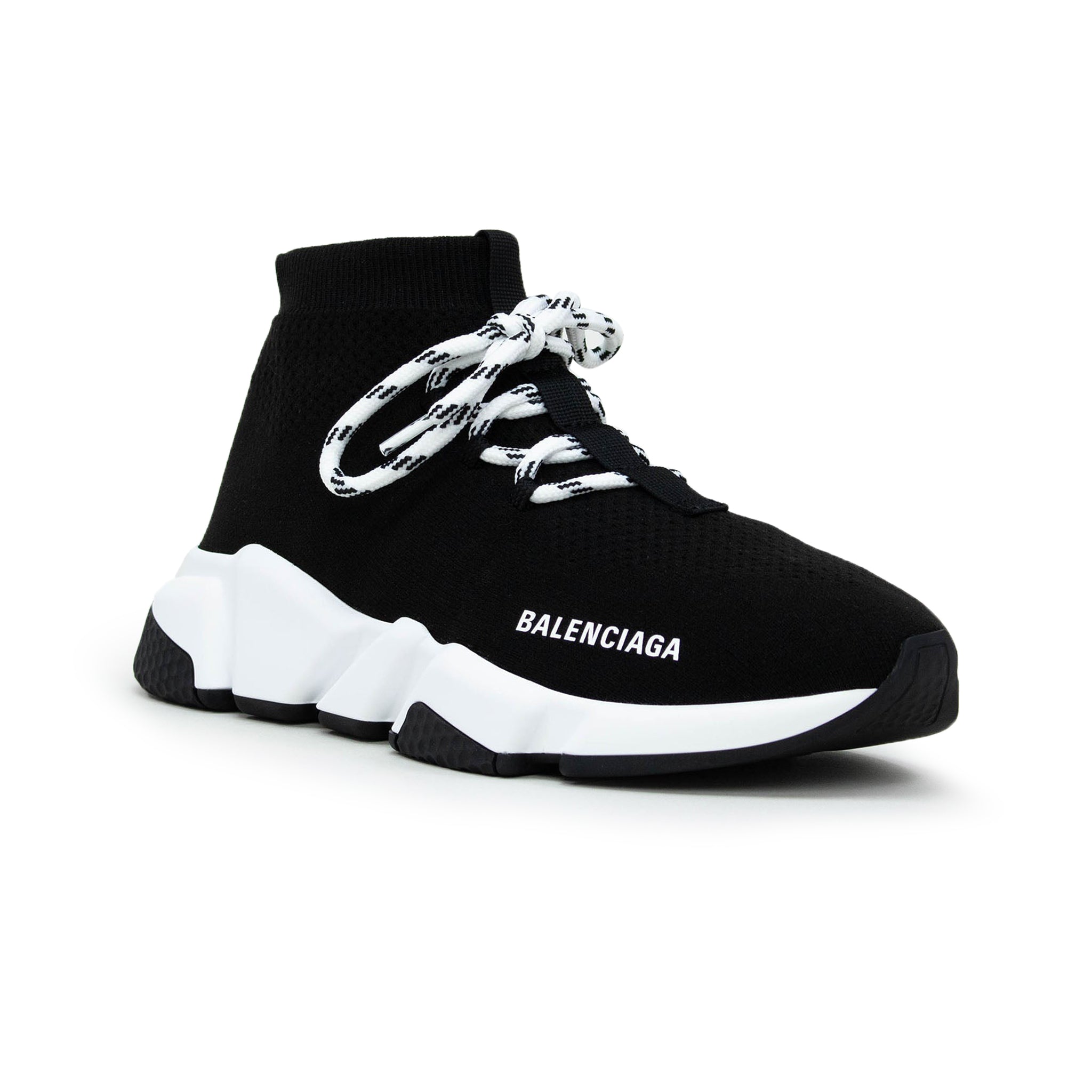 Balenciaga Speed Knit Lace Sock Black White (W) - view 2