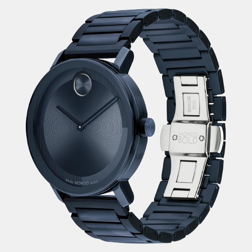 Movado Bold Men Quartz Blue Dial Analog Stainless Steel Watch 3601097 - view 2