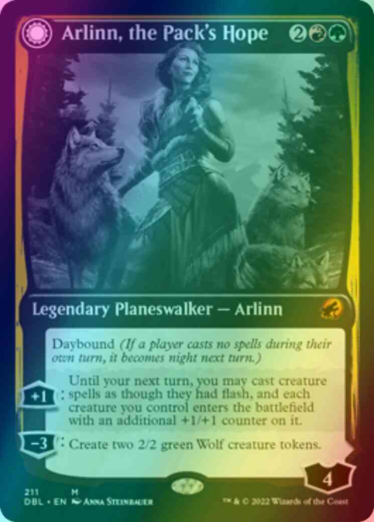 Fury 211 innistrad – Magic Arlinn, the Pack's Hope // Arlinn, the Moon's Fury [211] [Innistrad: Double Feature] [Foil]