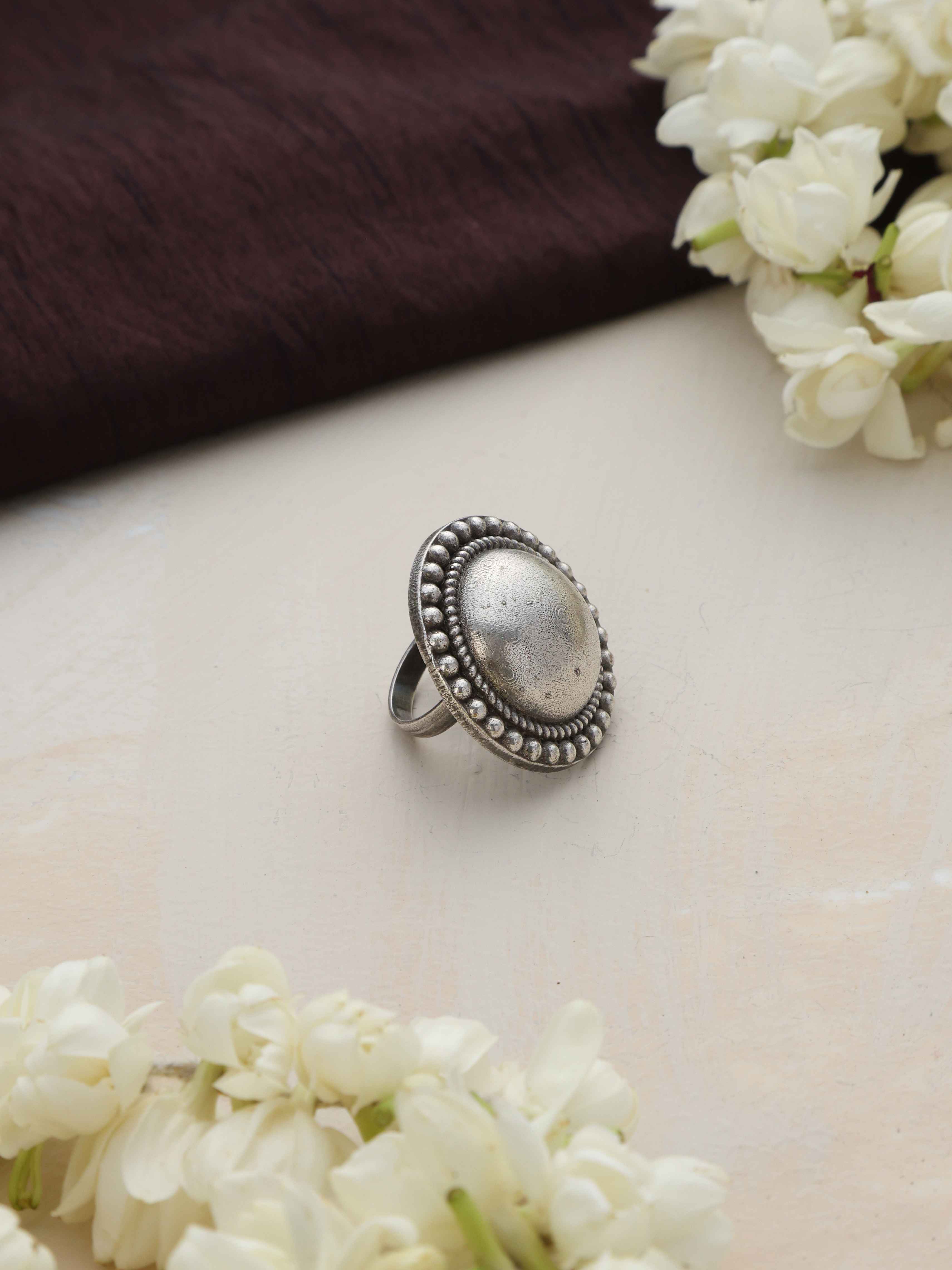 trueBrowns Silver Tone Dome Ring - view 2