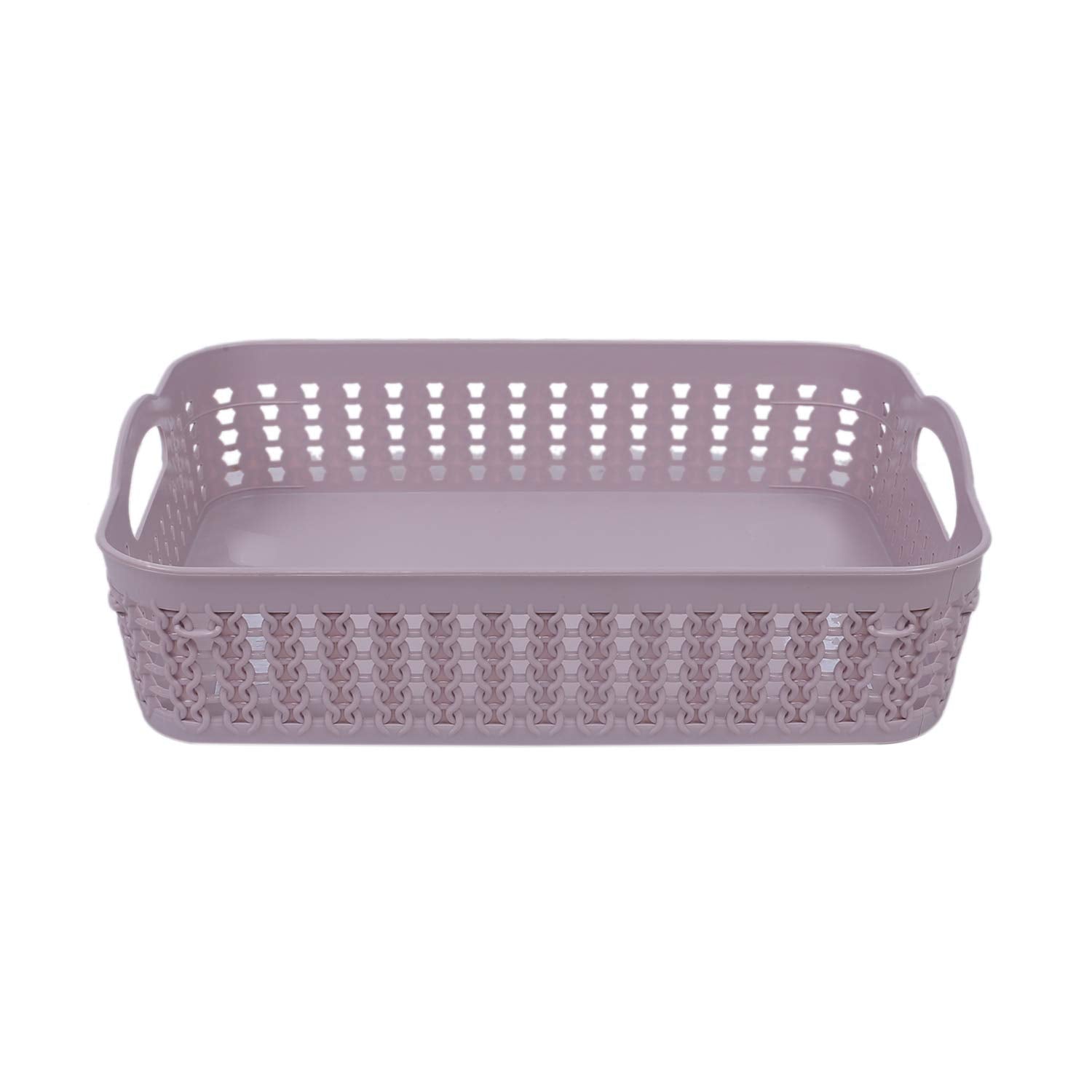 Kuber Industries Plastic 2 Pieces Multipurpose Storage Basket Set (Grey & Black)-CTKTC025419 - view 3
