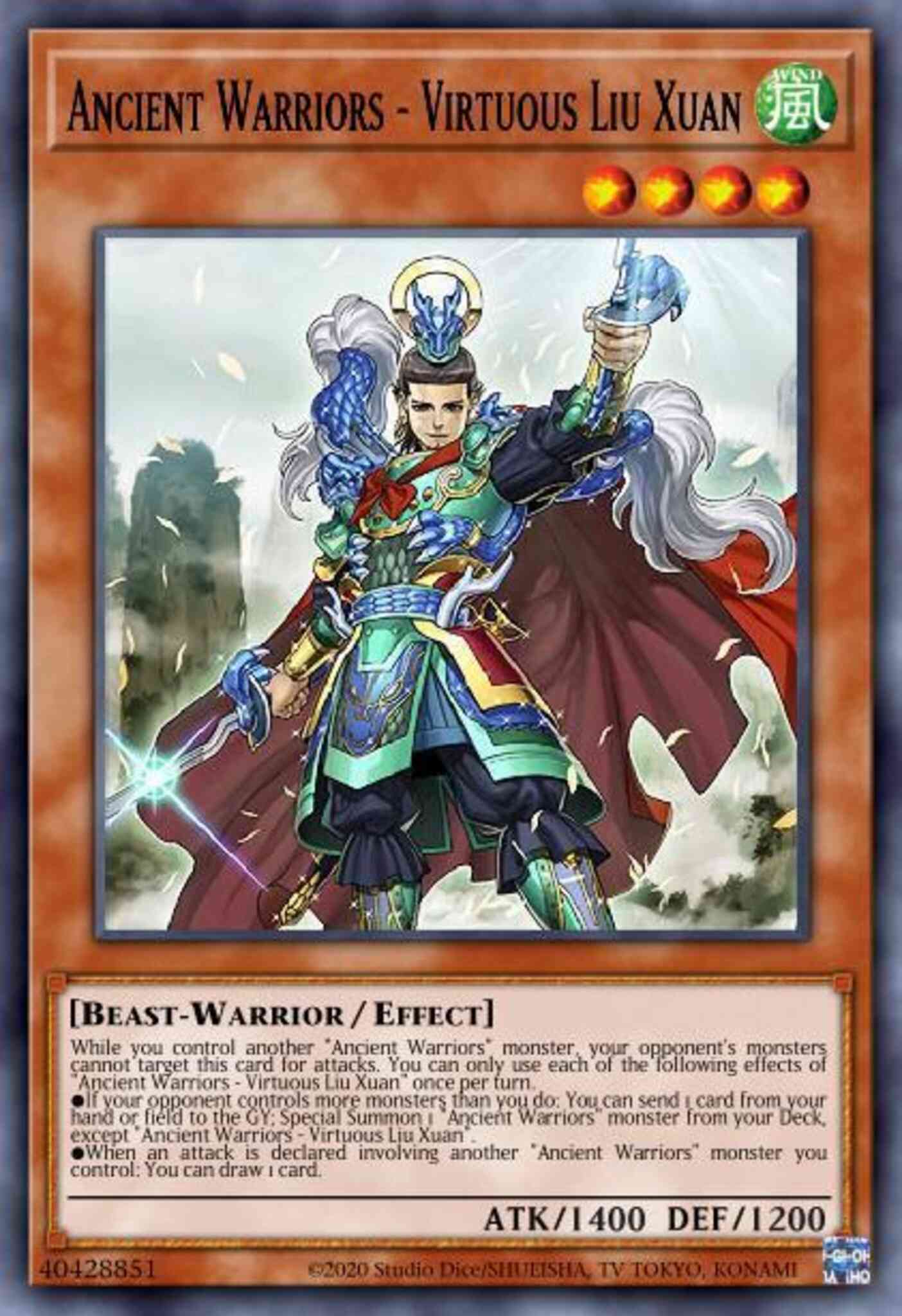 Yu-Gi-Oh! Ancient Warriors - Virtuous Liu Xuan - IGAS-EN011 - Ultra Rare - 1st Edition