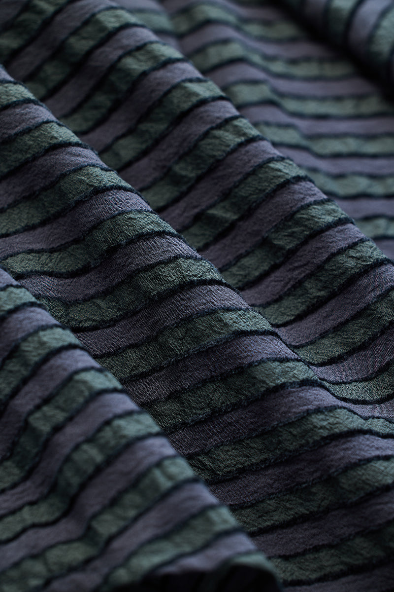 SNITCH Grey Textured Stripes Shirt – Dark Blue - view 9
