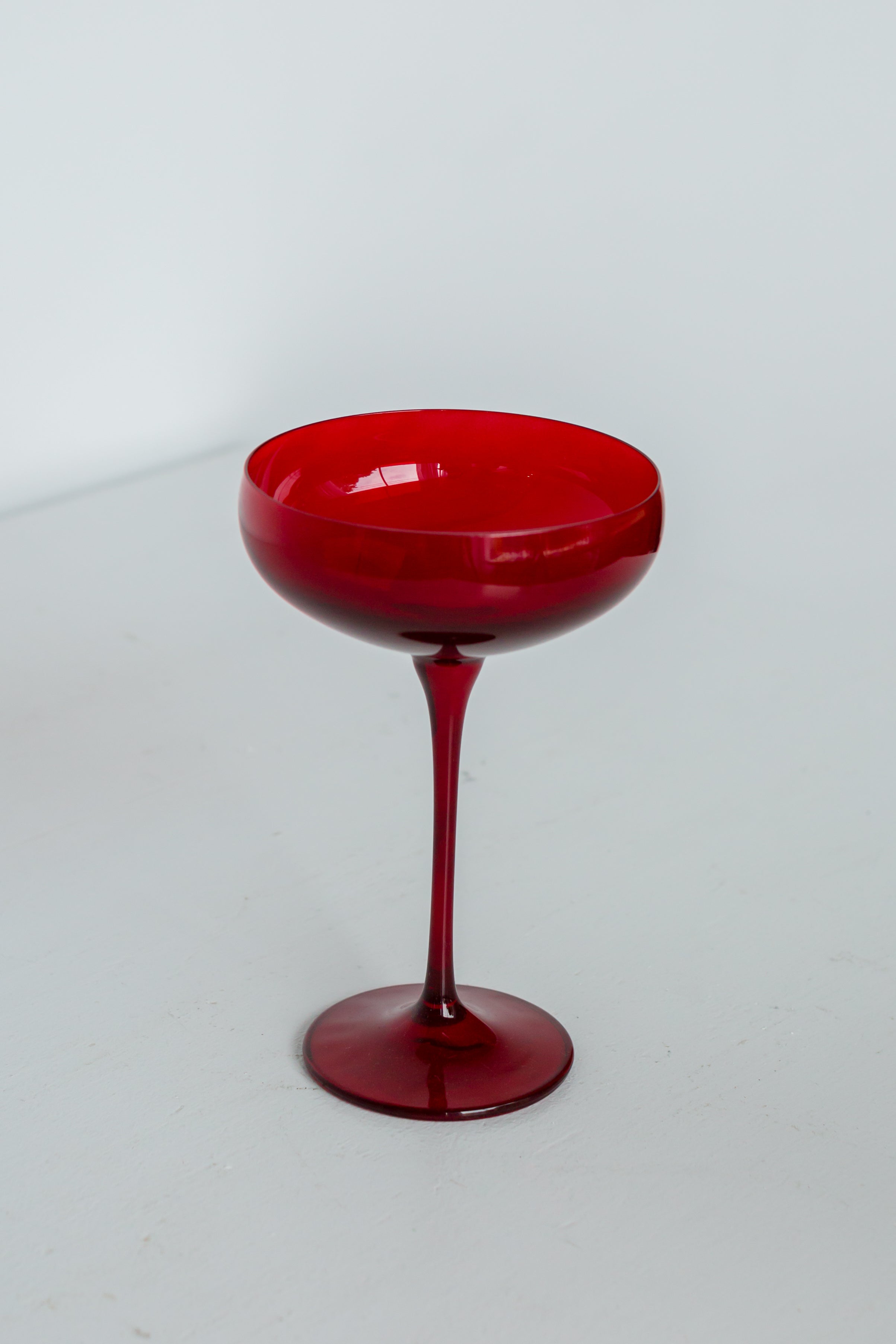 Estelle Colored Glass Estelle Colored Champagne Coupe Stemware - Set of 6 {Red} - view 3