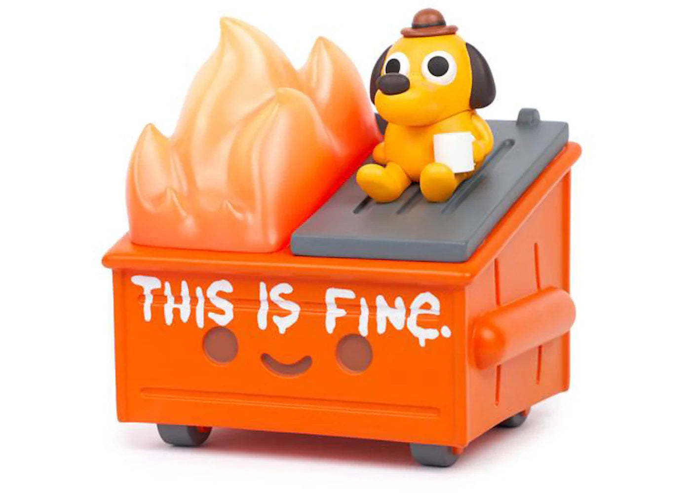 100% Soft Dumpster Fire This Is Fine Figure Orange - view 2
