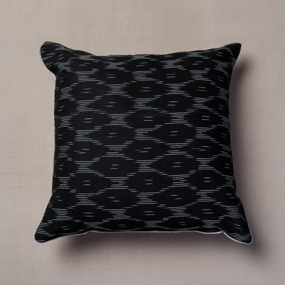 SOUTH KARGHA Black - Pochampally Ikat Cotton Cushion Cover (16 x 16 in)