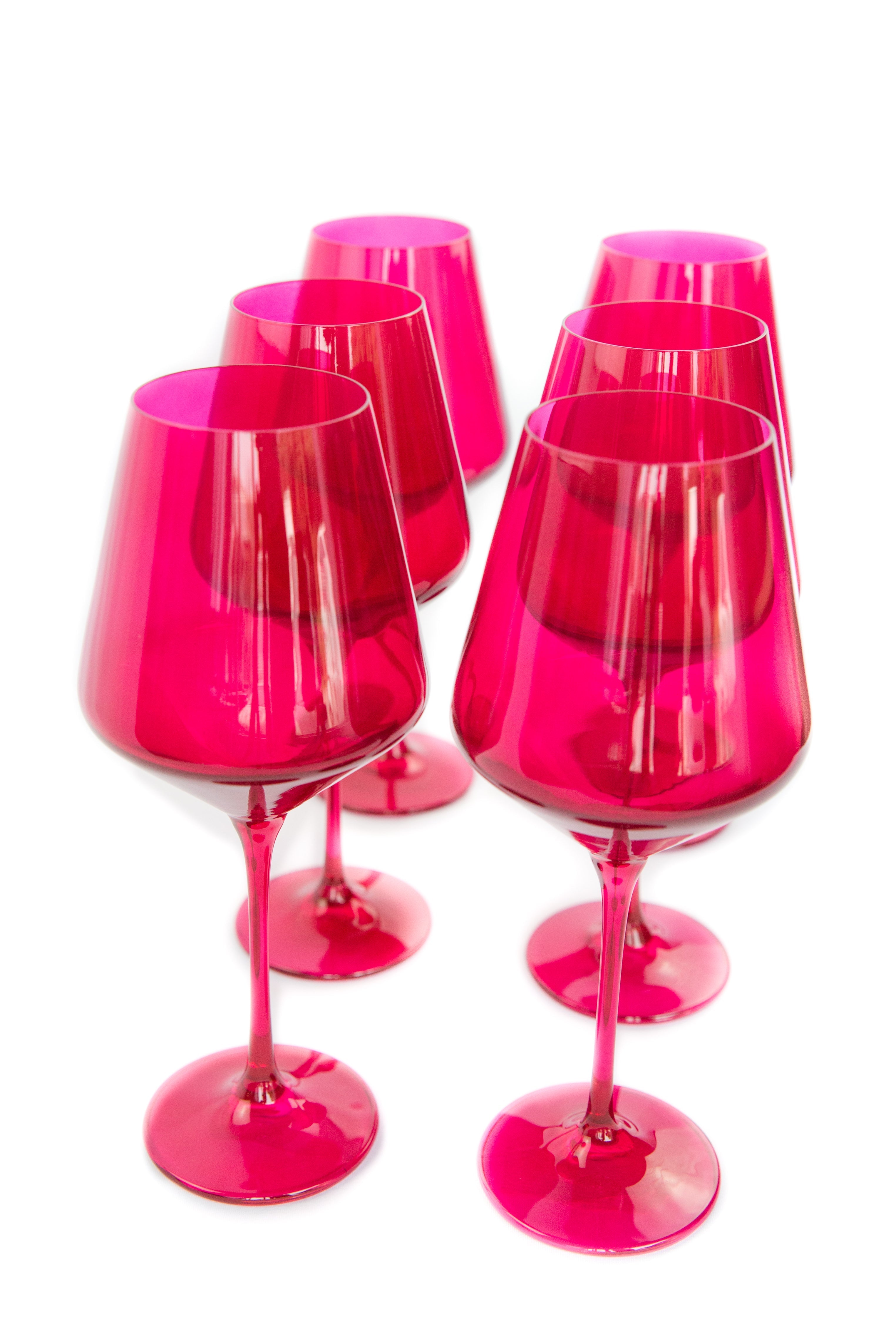 Estelle Colored Glass Estelle Colored Wine Stemware - Set of 6 {Viva Magenta (Our Fuchsia)} - view 6