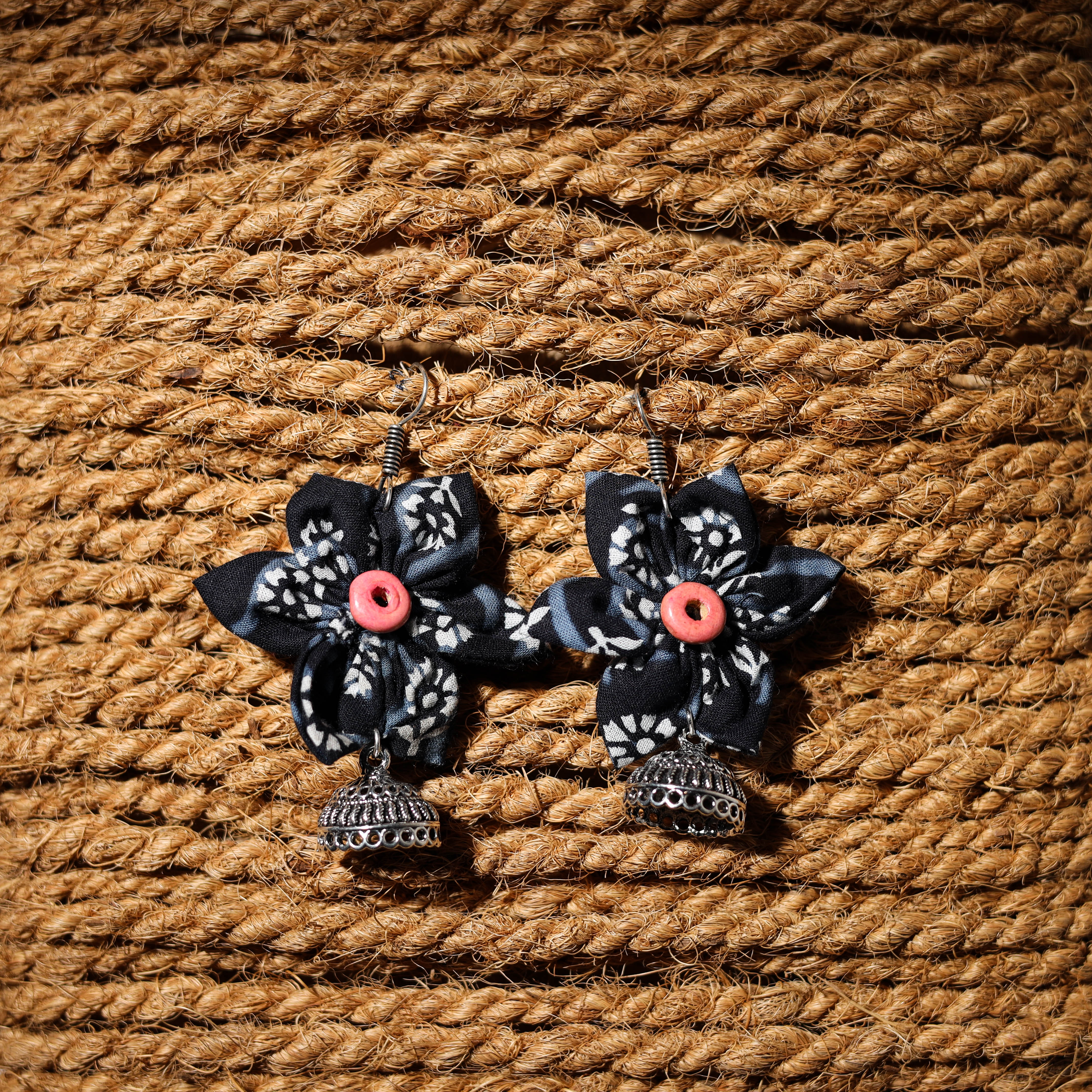 JALPARI Ashika Handcrafted GS Fabart Phool Kali Earrings
