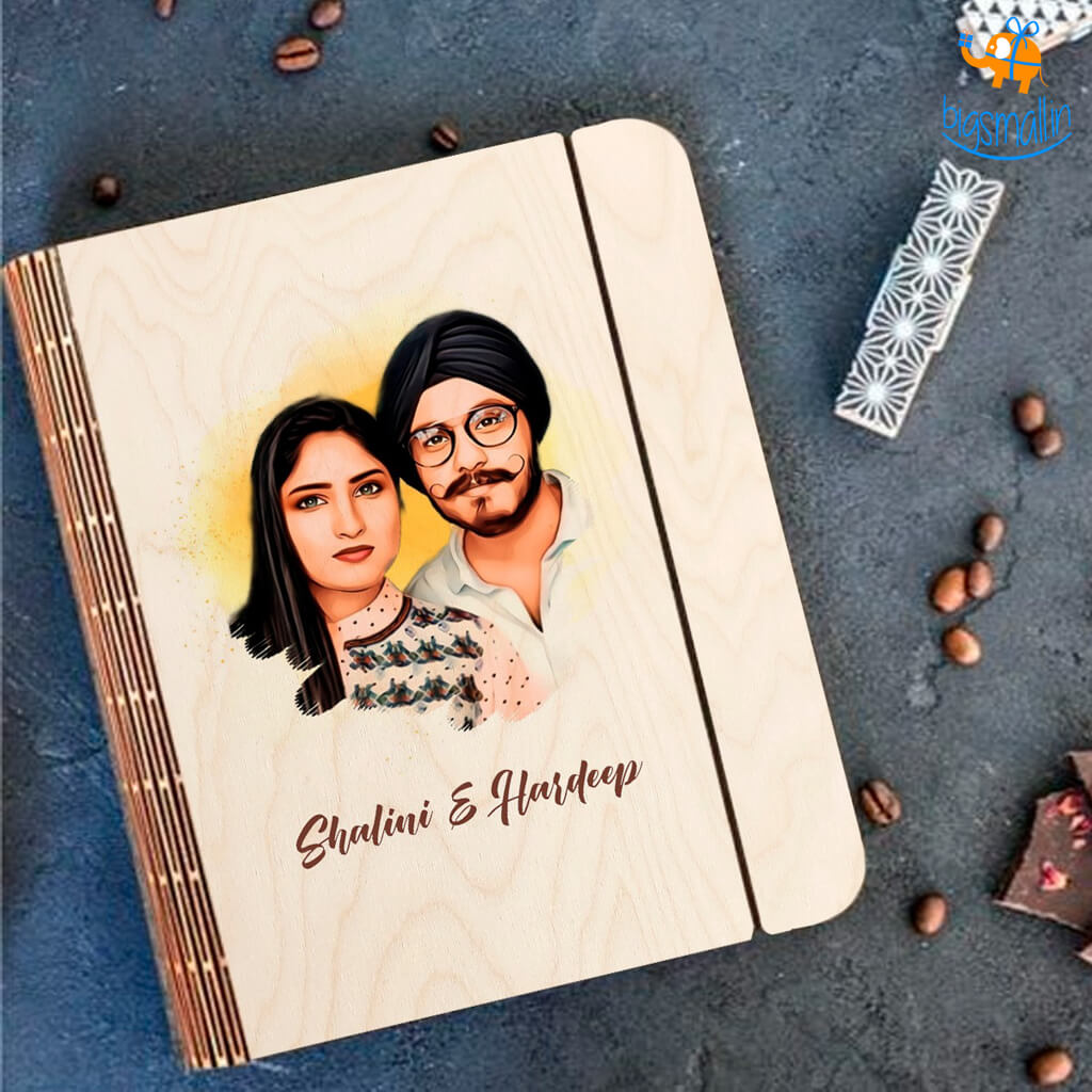 Chitra Chaya Personalized Photo Art Wooden Binder With Elastic Strap | COD Not Available - view 7