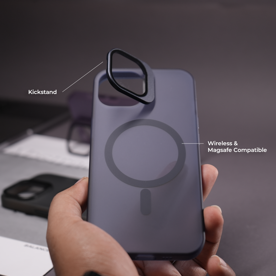 technoidtech iPhone 15 Kickstand Matte Finish Case with Magsafe - view 2
