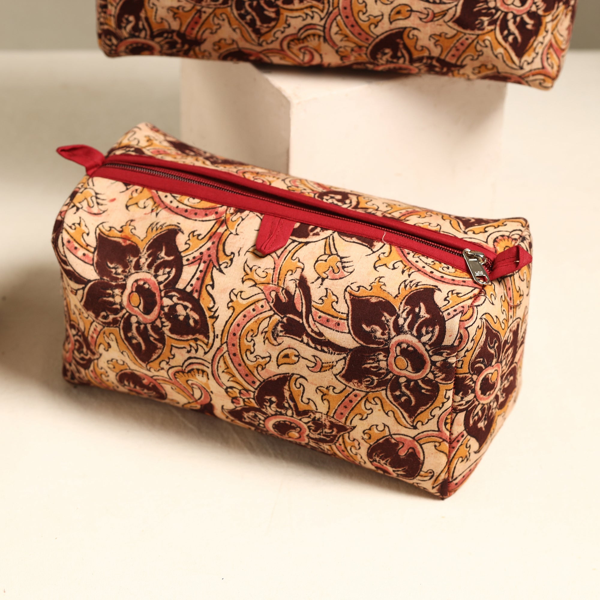 ITOKRI CRAFTS INITIATIVE Beige - Handmade Cotton Toiletry Bags (Set of 3) 20 - view 3