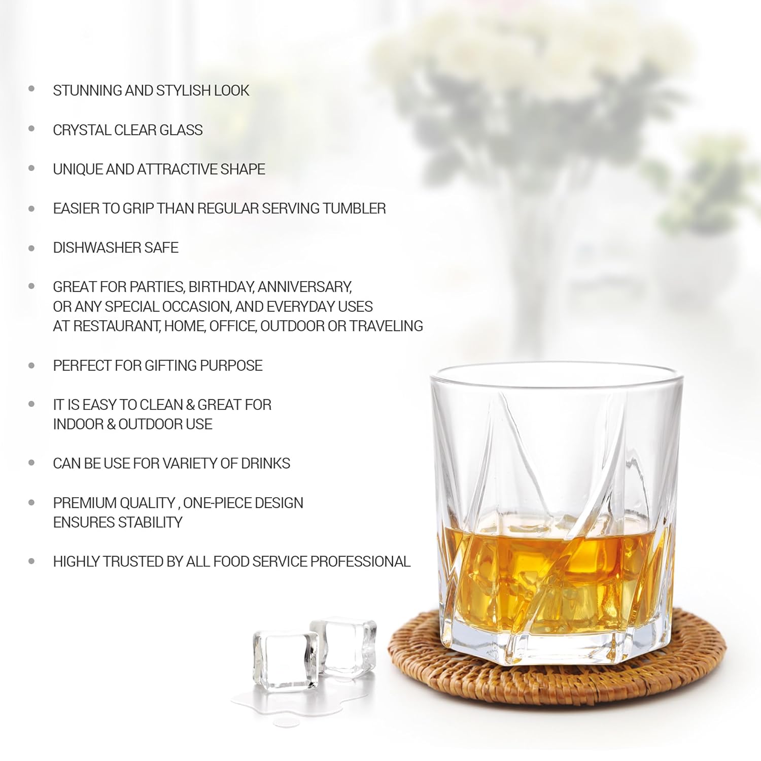 Treo by Milton Ignis On The Rocks 350 Glass Tumbler | Transparent | Set of 6 Pcs - view 6