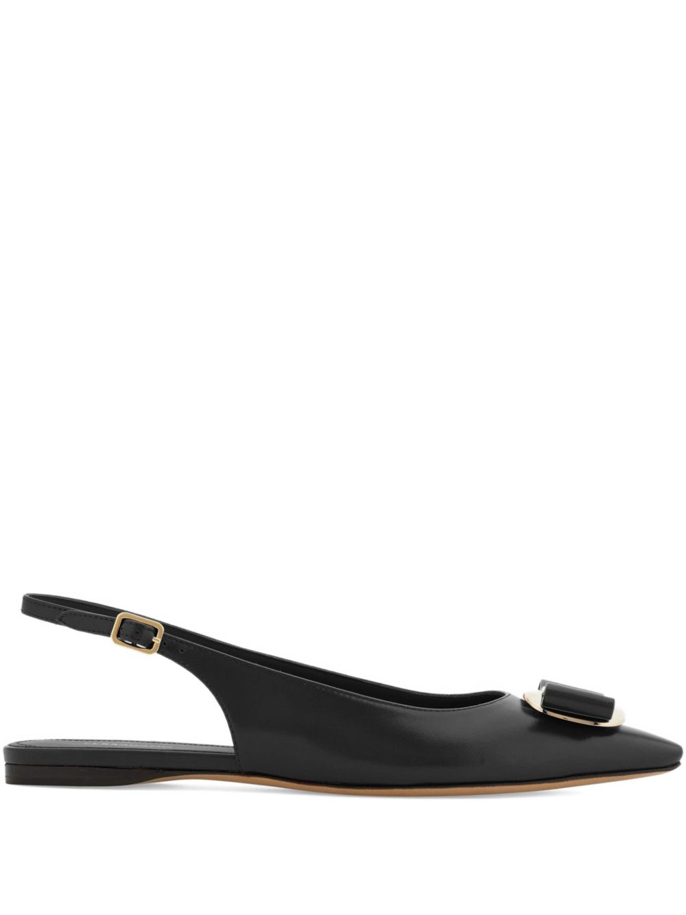 Ferragamo New Vara Plate Flat Slingback – Outer: Goat Skin 100%