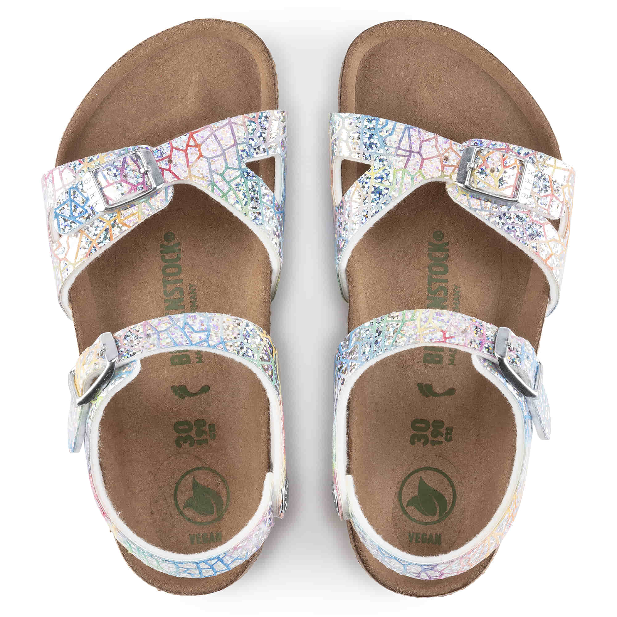 Birkenstock Rio Kids Vegan Micro Fibre – Silver Silver/Flashy Hologram Silver - view 2
