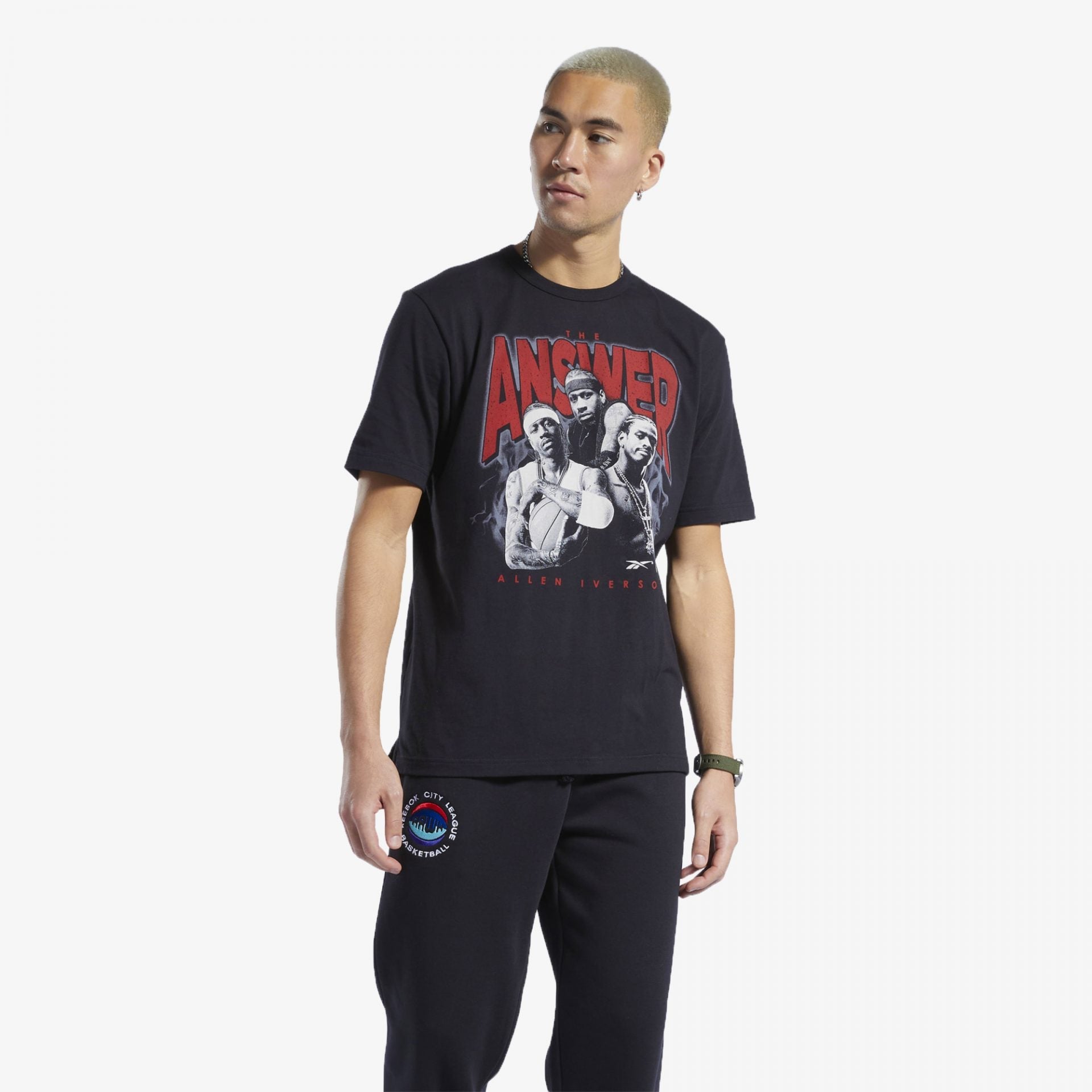 Reebok | IVERSON TRIO SHORT SLEEVE T-SHIRT { BLACK - view 2