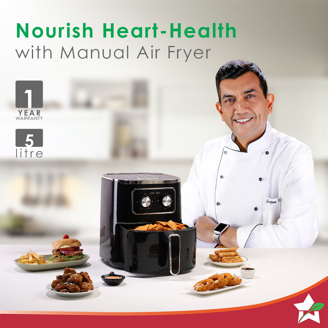 Wonderchef Platinum Manual Air Fryer | 5L | Rapid Air Technology - view 2