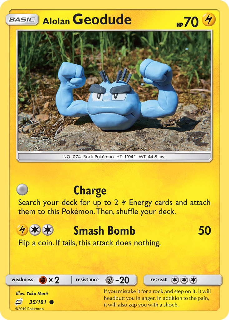 Common sm9-35 non-holo – Pokémon Alolan Geodude - 35/181 - Common [sm9-35] [Non-Holo] - Alolan Geodude - 35/181 - Common