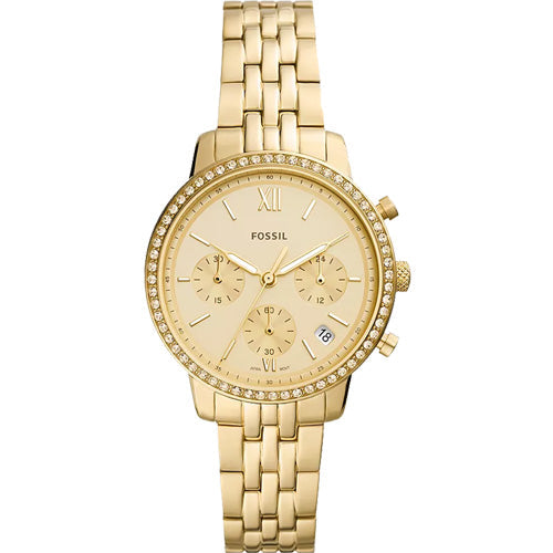 Fossil Neutra Women's Gold Dial & Gold Chain Watch