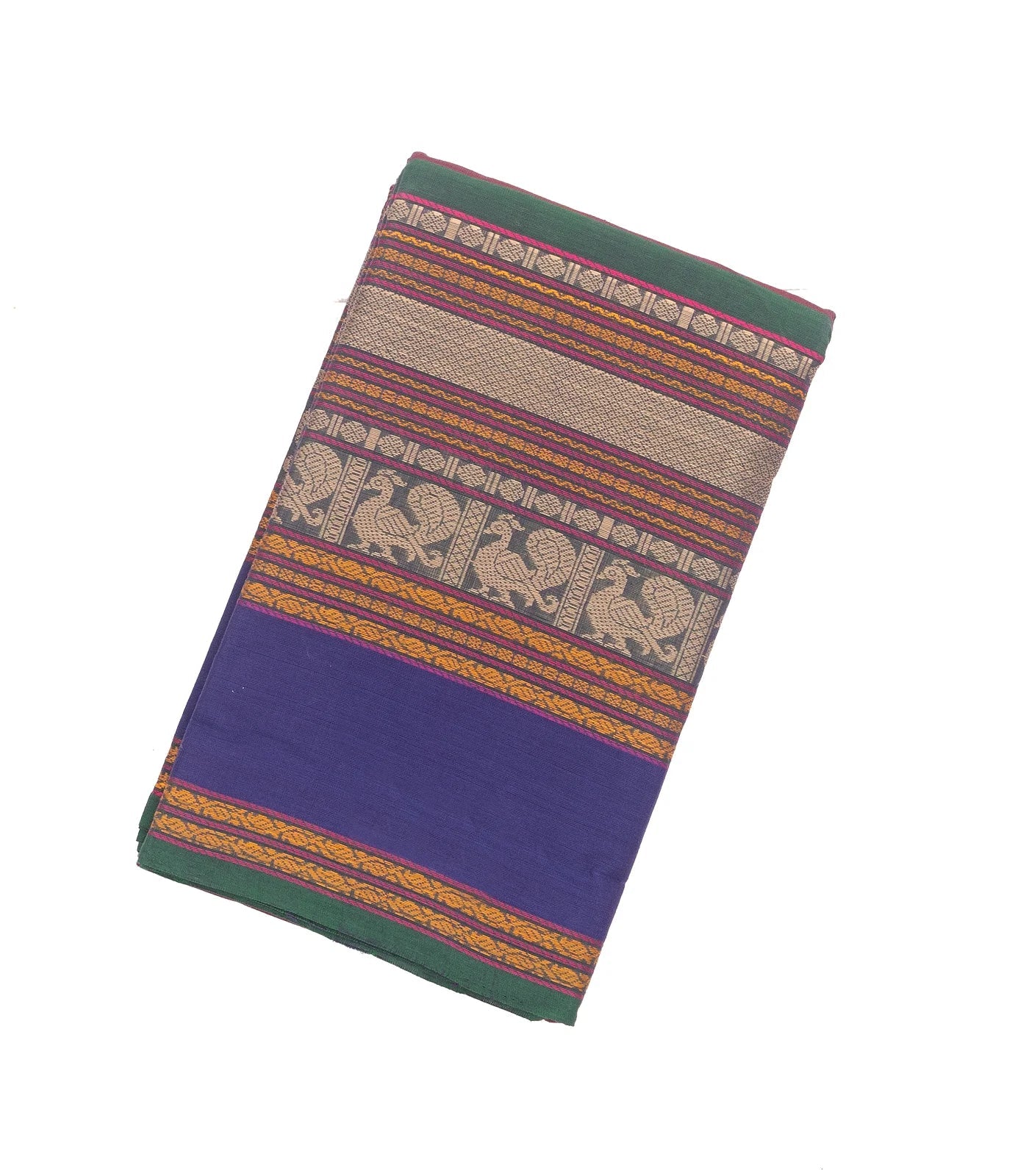 RmKV Magenta Handloom Kanchi Cotton Saree With Contrast Border