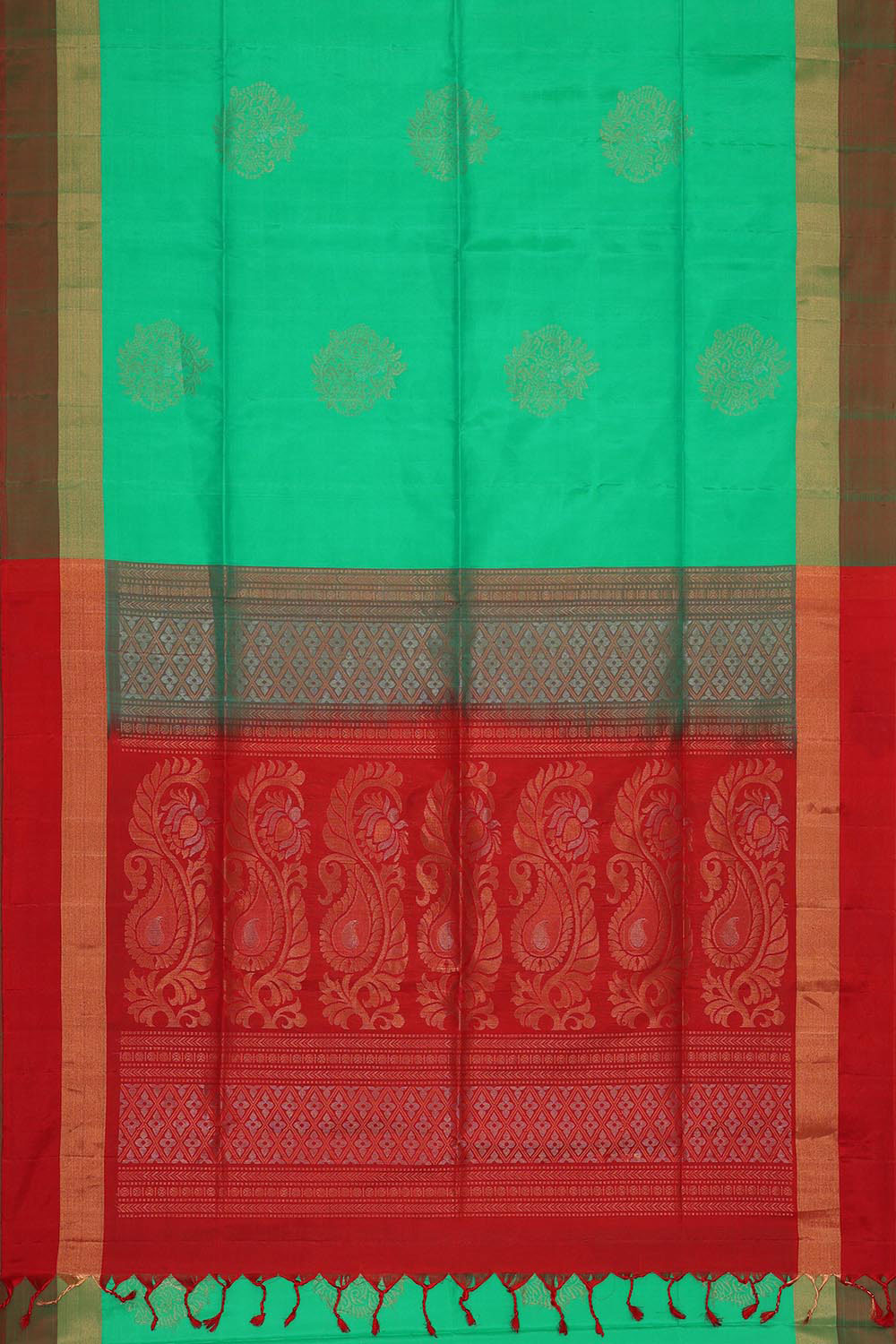 Kalanjali Gorgeous Sea Green Saree – Women's - view 3