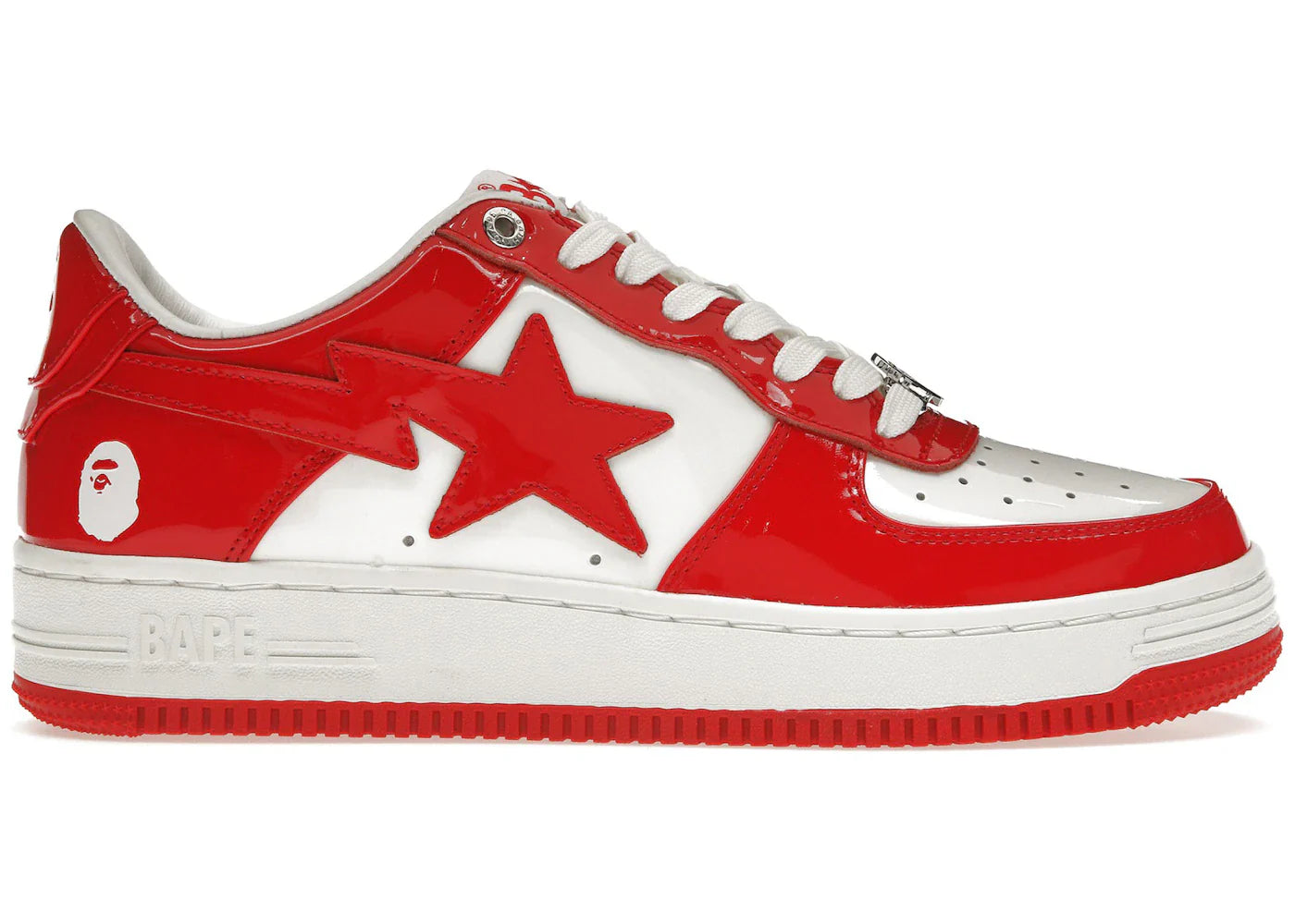 A Bathing Ape Bape Sta Patent Leather White Red (2023)