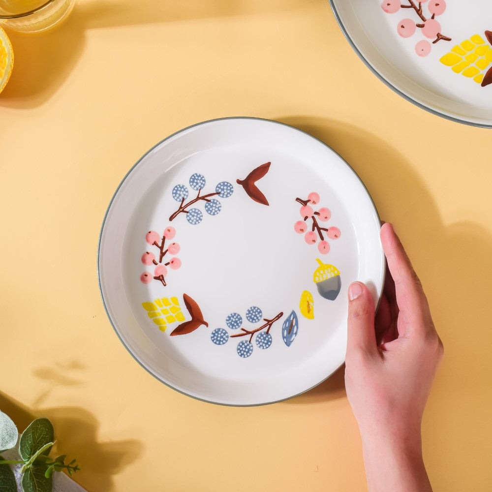 Nestasia Bloom Ceramic Snack Plate Grey 8 Inch - view 2