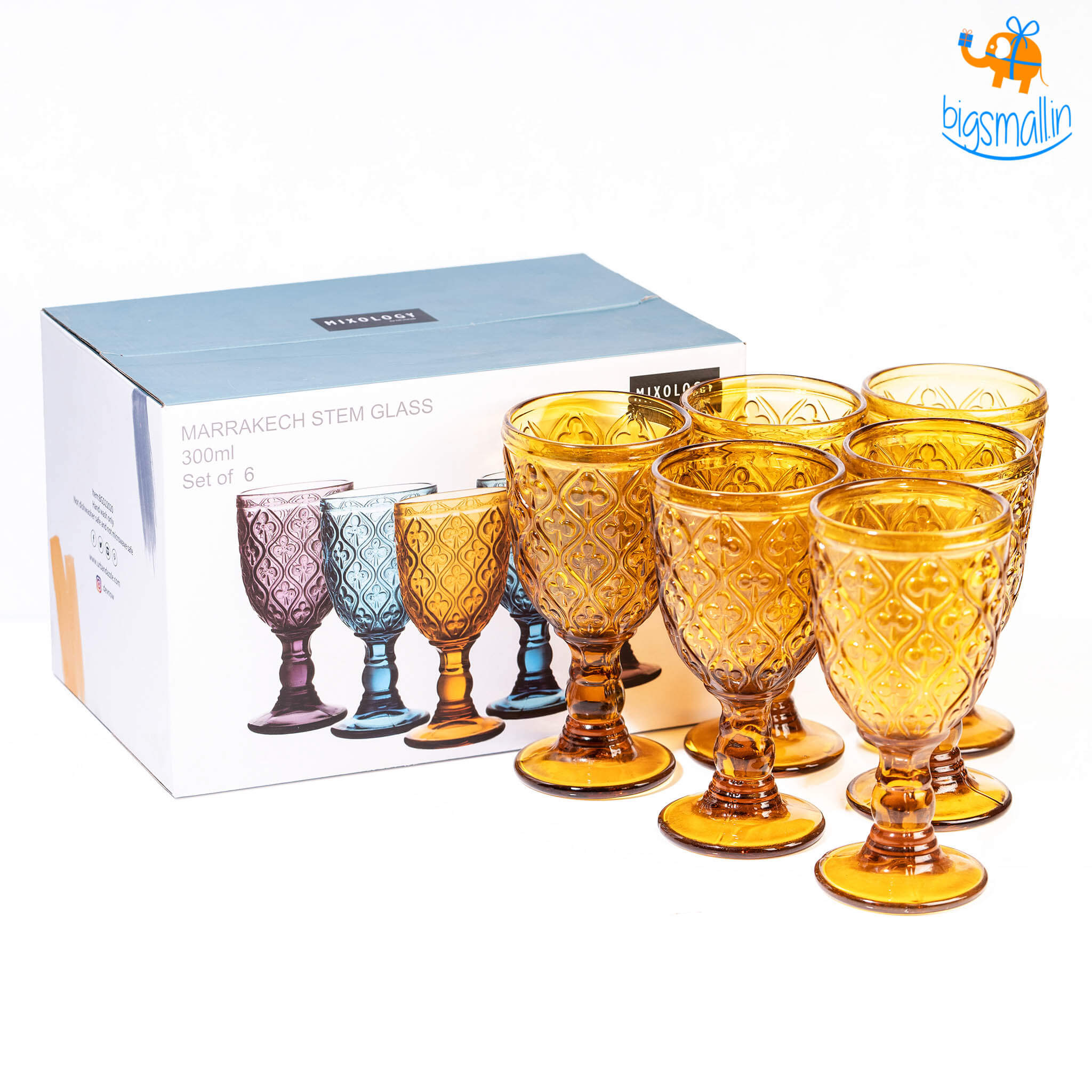 Devnow Amber Stem Glass - Set of 6 - view 8