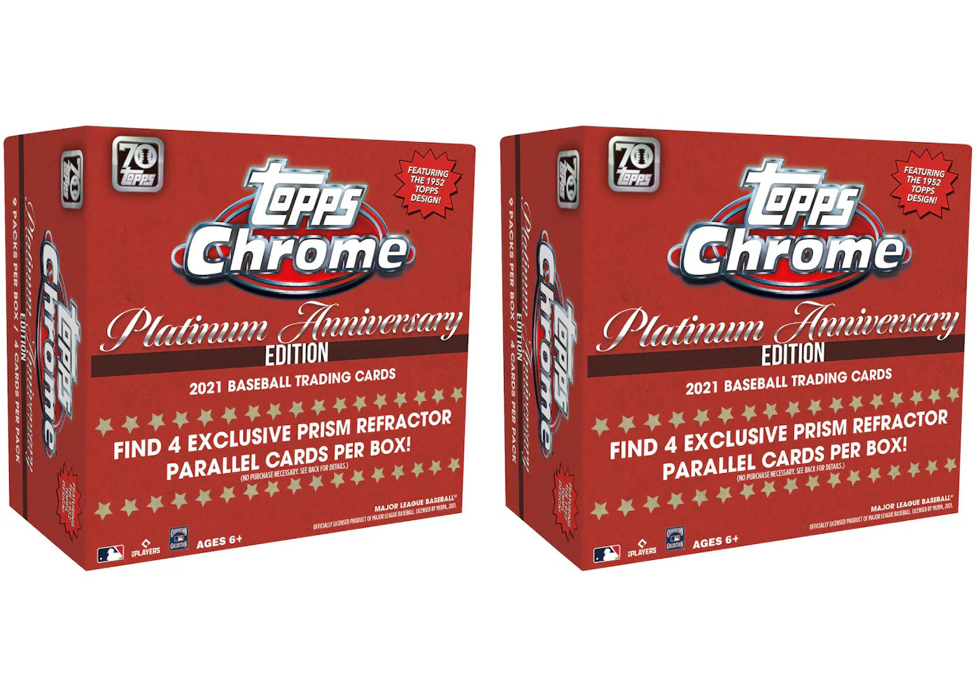 2021 Topps Chrome Platinum Anniversary Baseball Mega Box 2x Lot