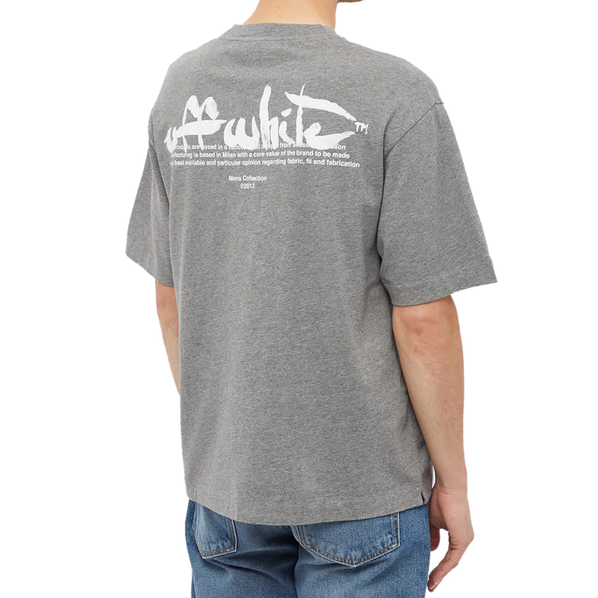 Off-White Paint Script Oversized Skate Grey T Shirt - view 2