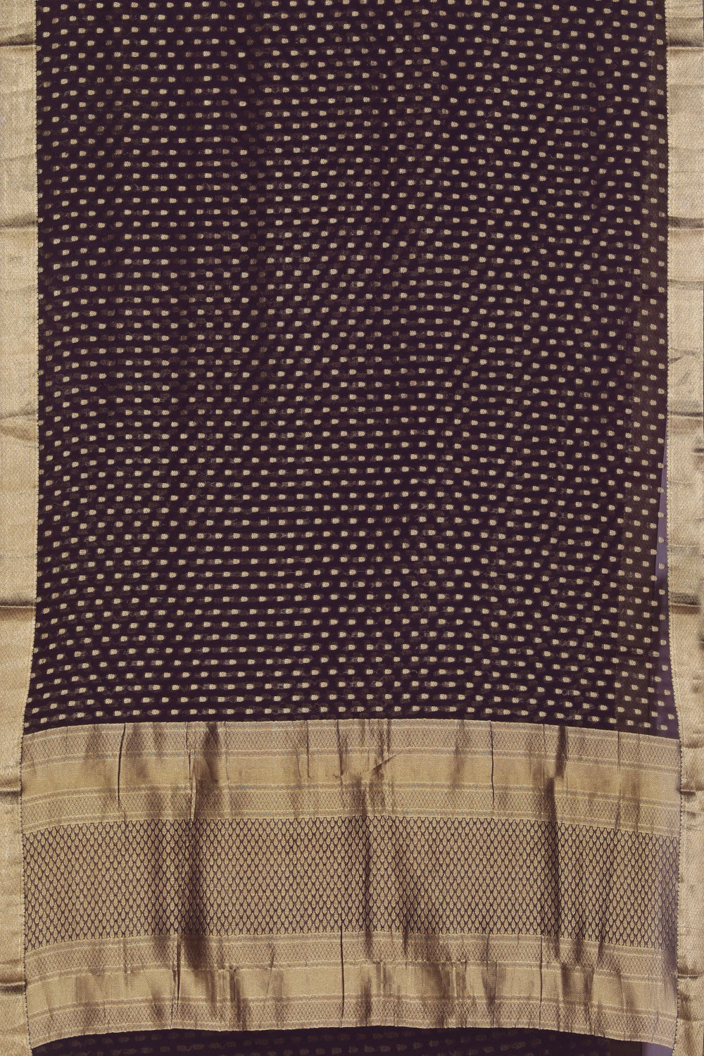 Kalanjali Georgette Plum Violet Saree – Women's - view 3