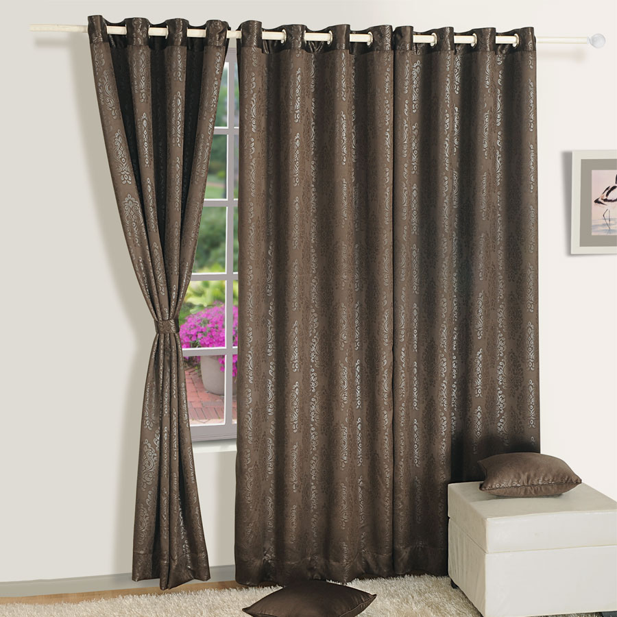 Swayam India Raw Umber Black Jacquard Blackout Curtains – 2053 - view 4